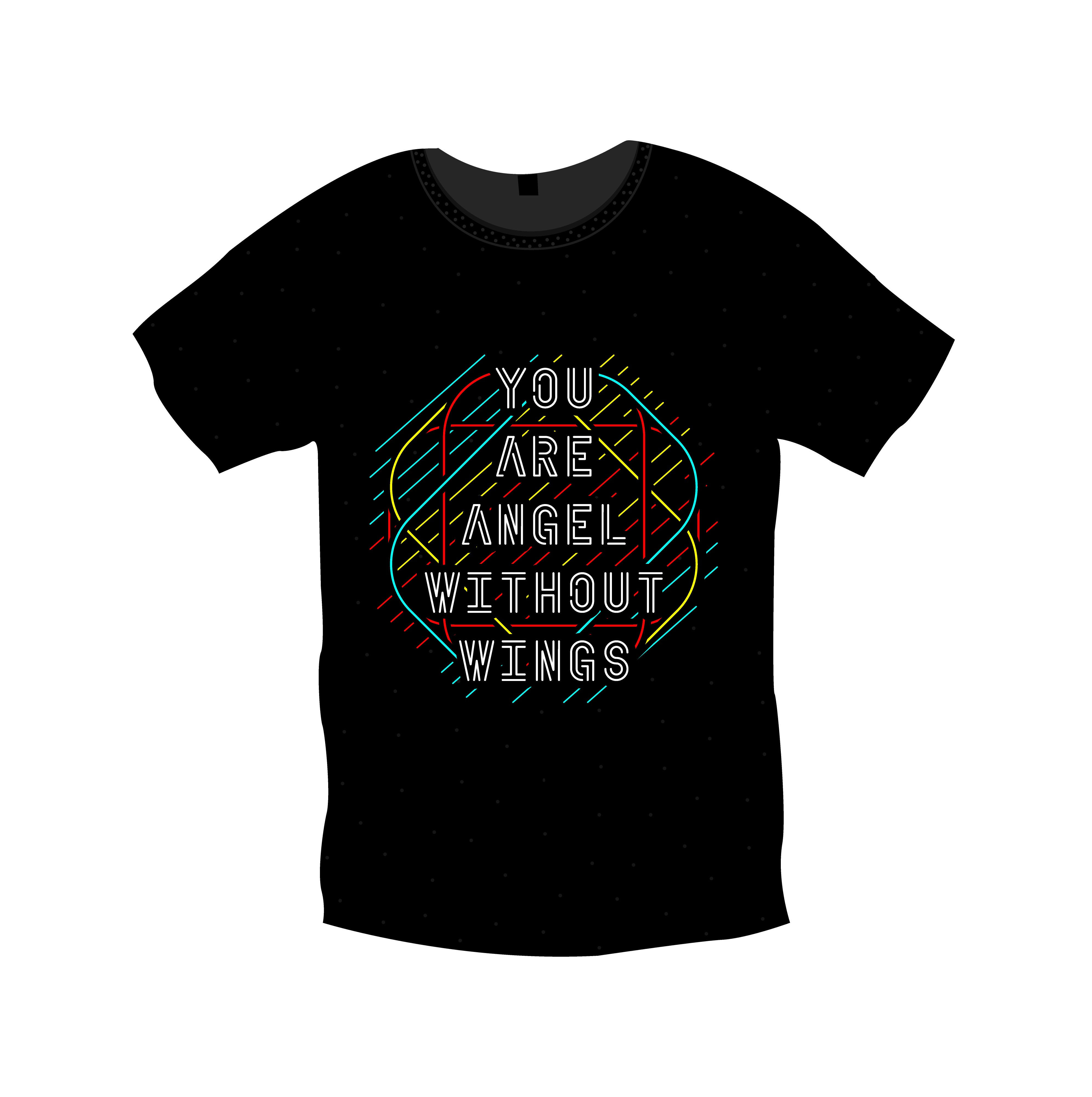 you are angel without wings typography printed t shirts