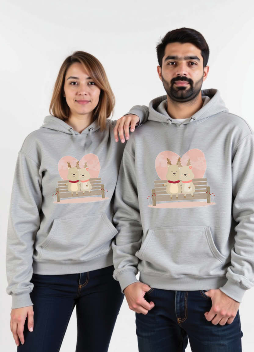 Thumbnail: You’ve Got the Smile That Can Light Up My World” Printed Couple Hoodie Set