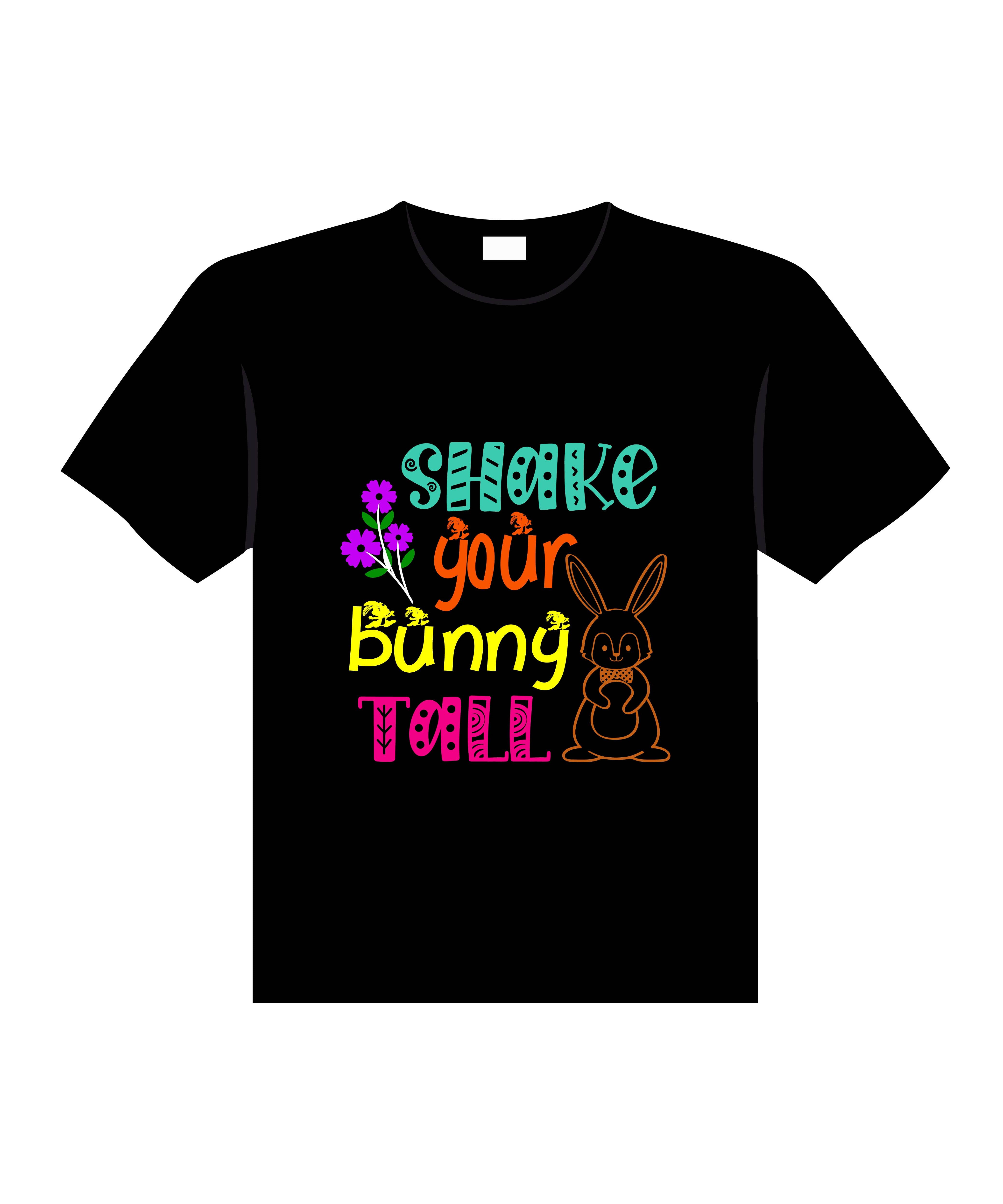 shake your bunny tall typography printed t shirts