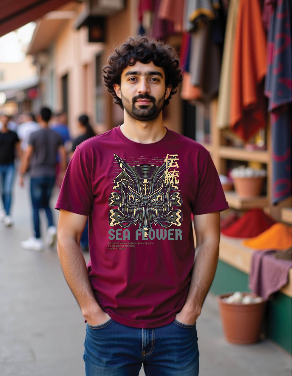 Thumbnail: Rebel Wave Classic Tee with Faded Tide Graphic in Black Ink