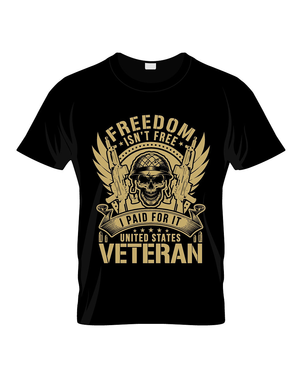 Thumbnail: freedom isn t free i paid it united states vetran veteran typography t shirt