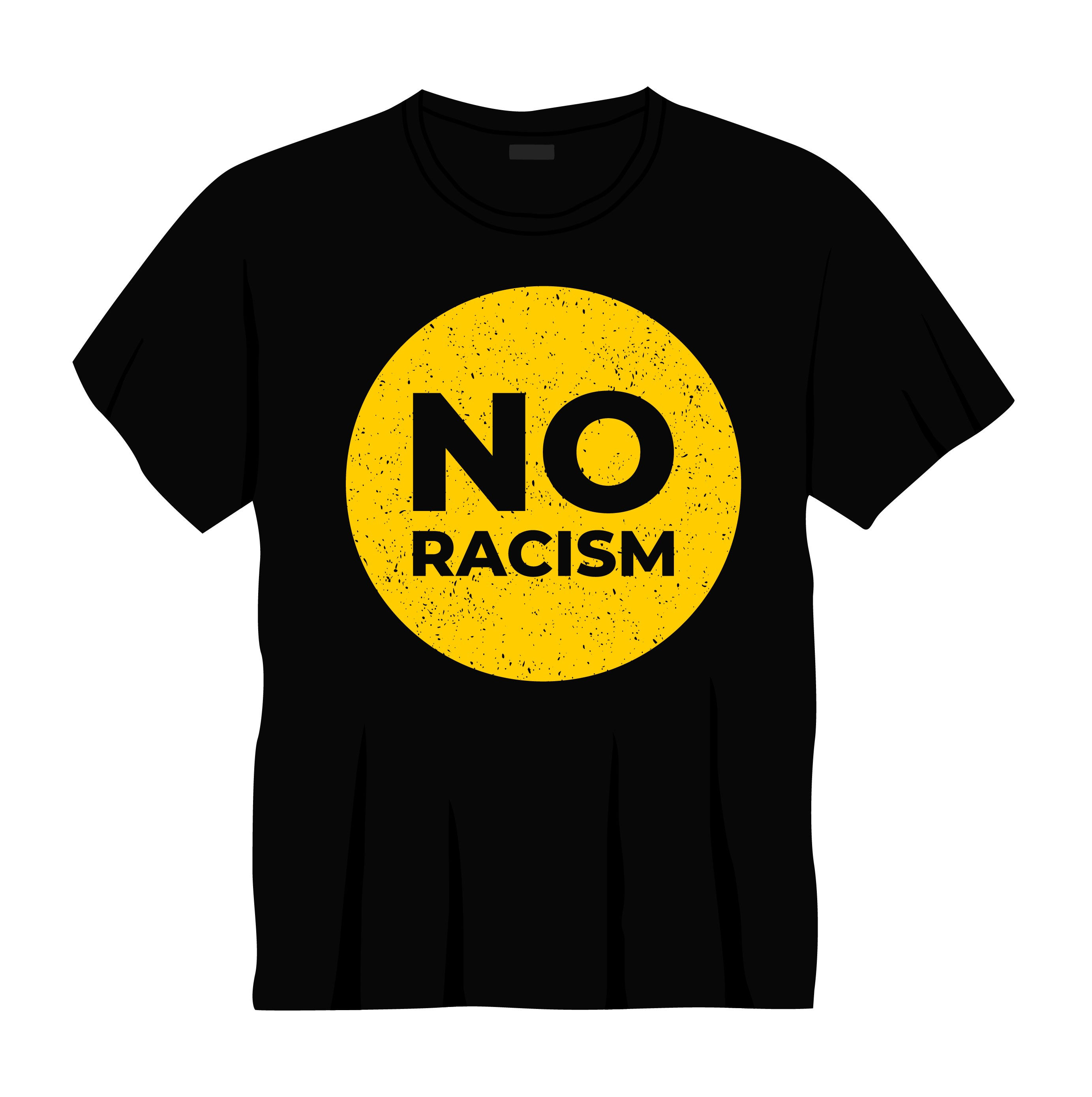 no racism typography printed t shirts