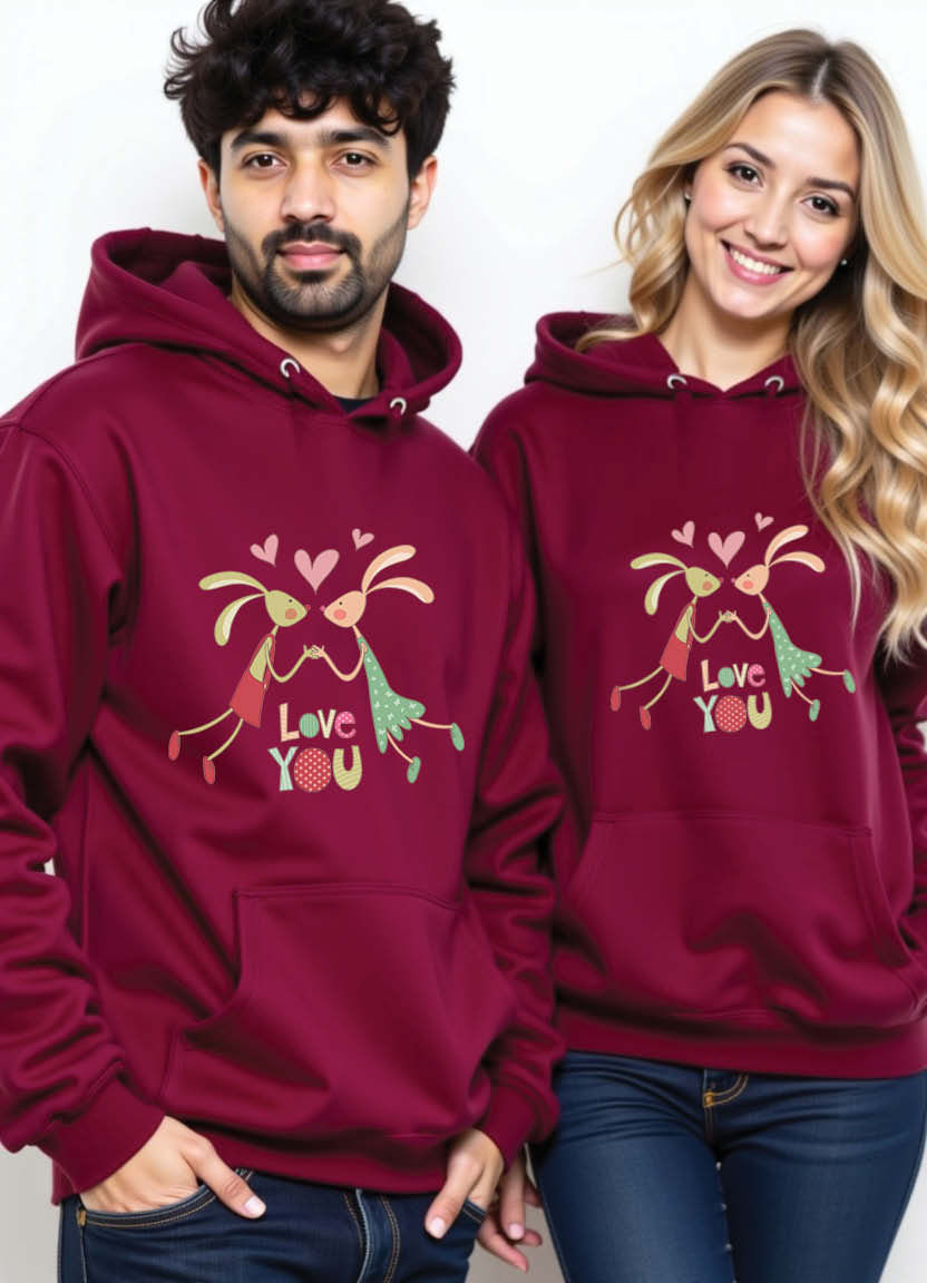 Thumbnail: Till Infinity Matching Couple Hoodies – Eternal Love Themed Matching Hoodie Set