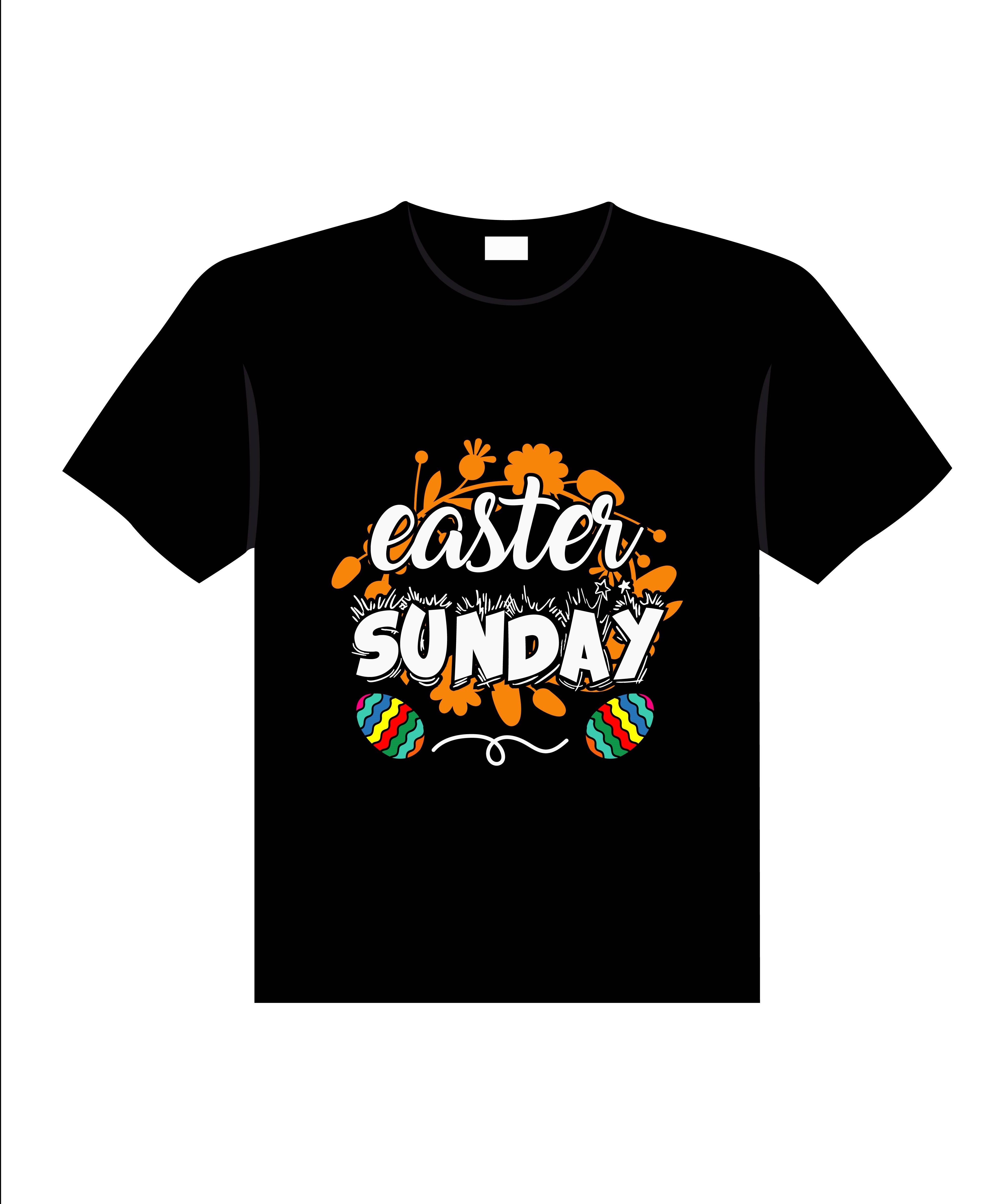 easter sunday typography printed t shirts