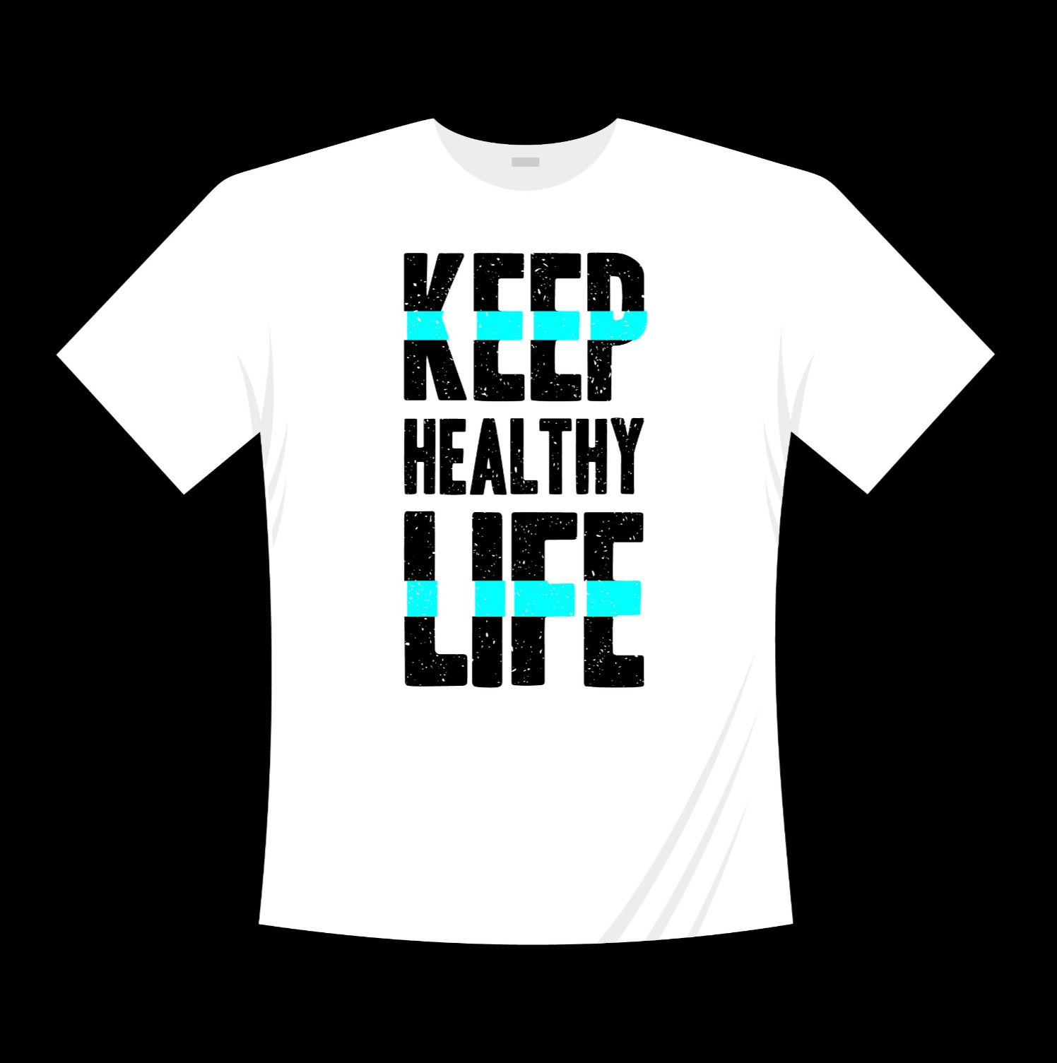 keep healthy life typography printed t shirts