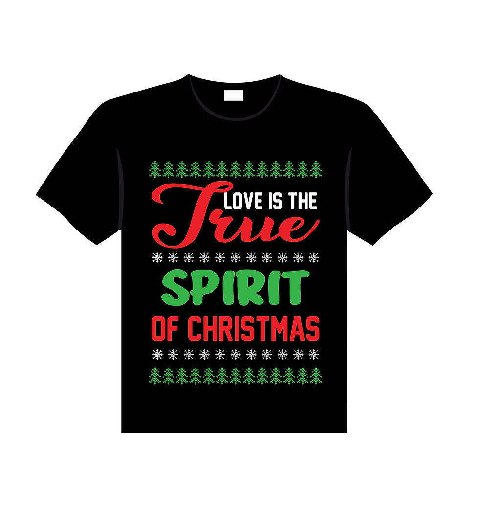 love is the true spirit of christmas graphic printed t shirts