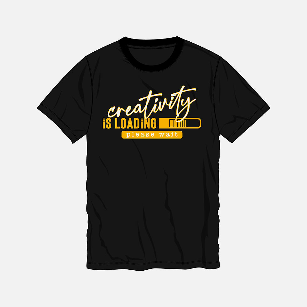 creativity is loading please wait oversized typography printed t shirts
