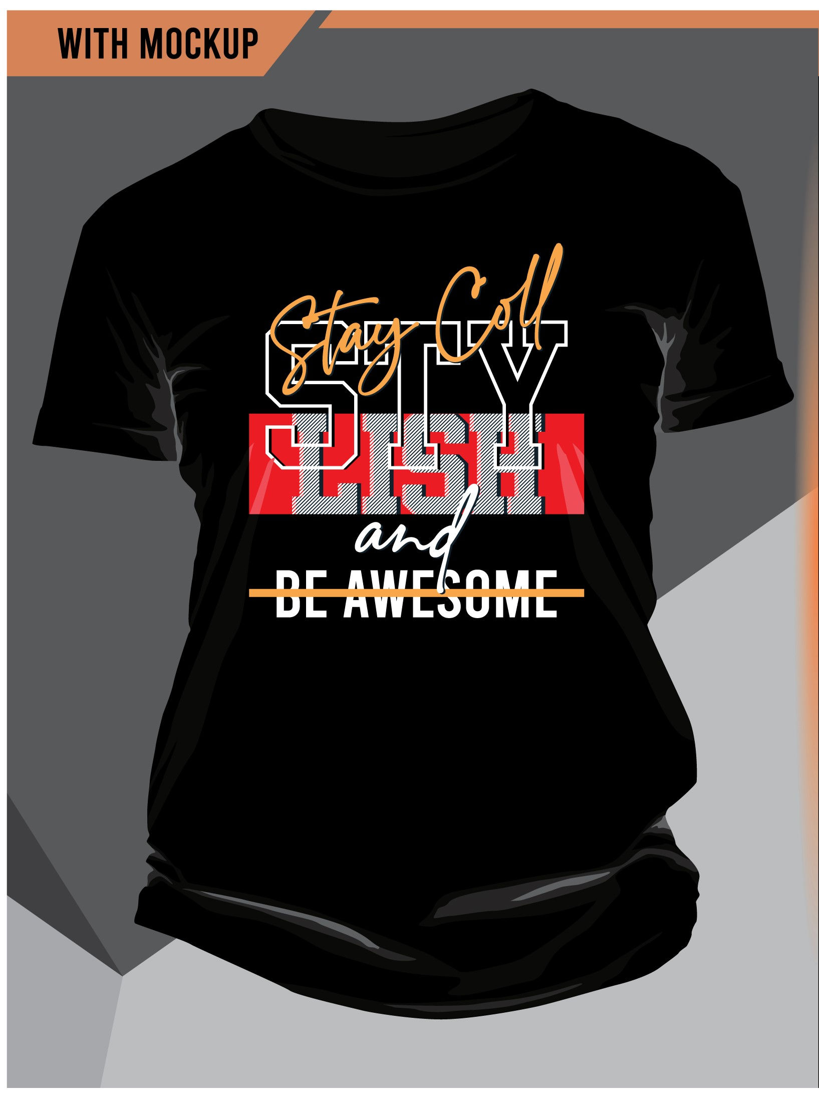lish and be awesome typography printed t shirts