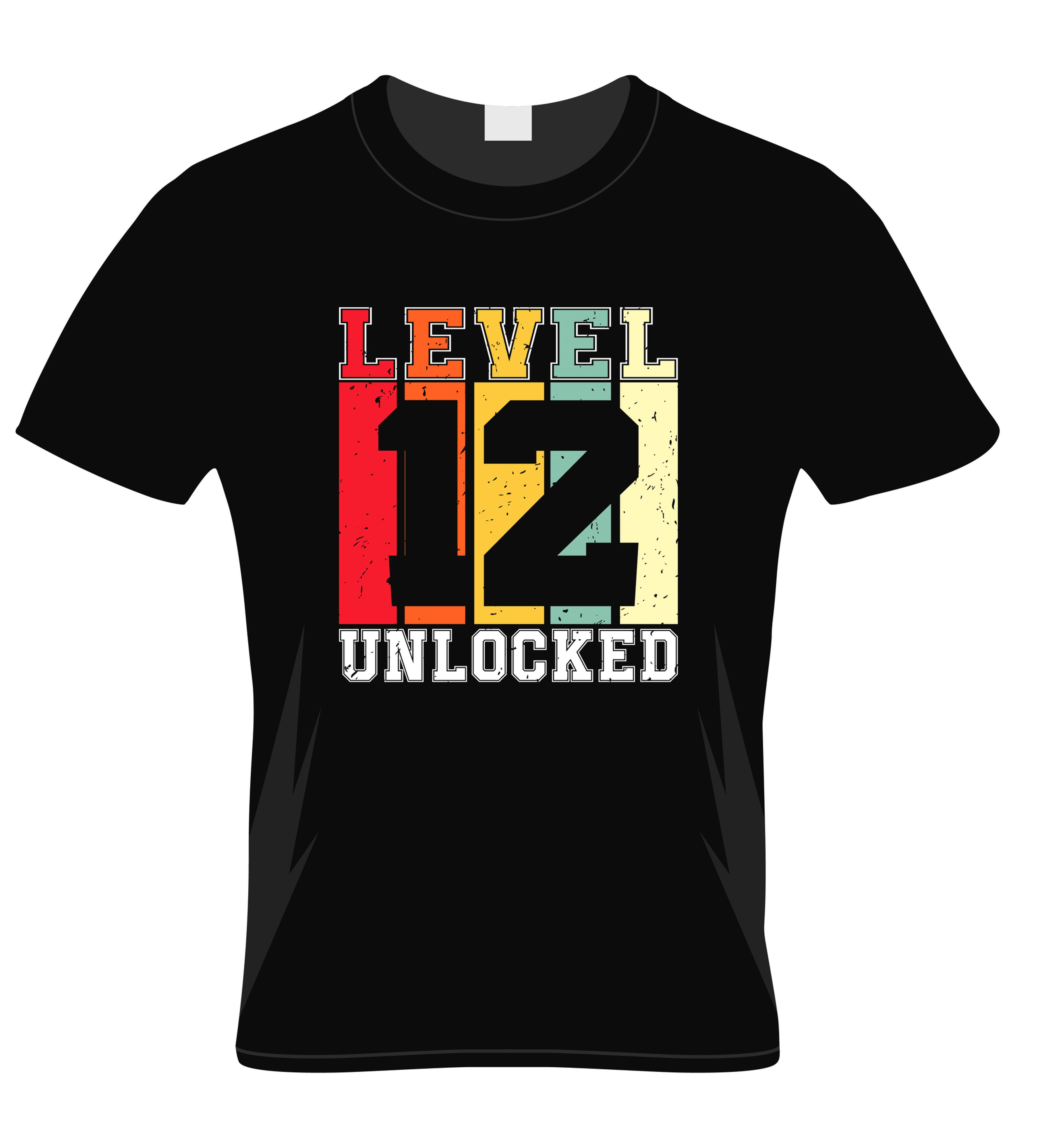 level 12 unlocked typography printed t shirts