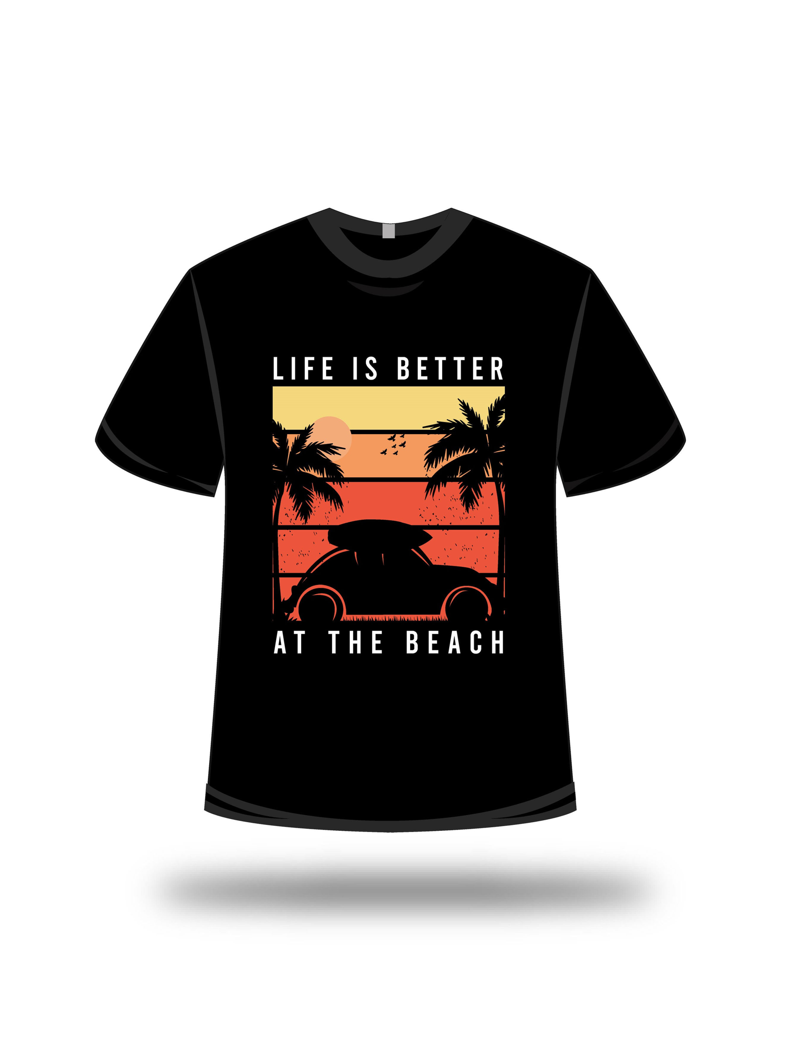 Life is better at the beach typography tshirt