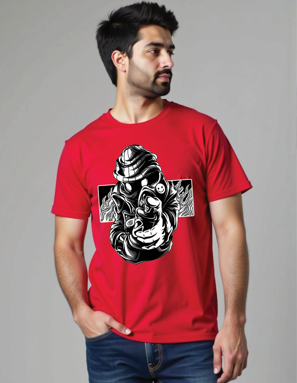 Thumbnail: Rebel Pulse Standard Fit Tee with Dynamic Beat Graphic Art