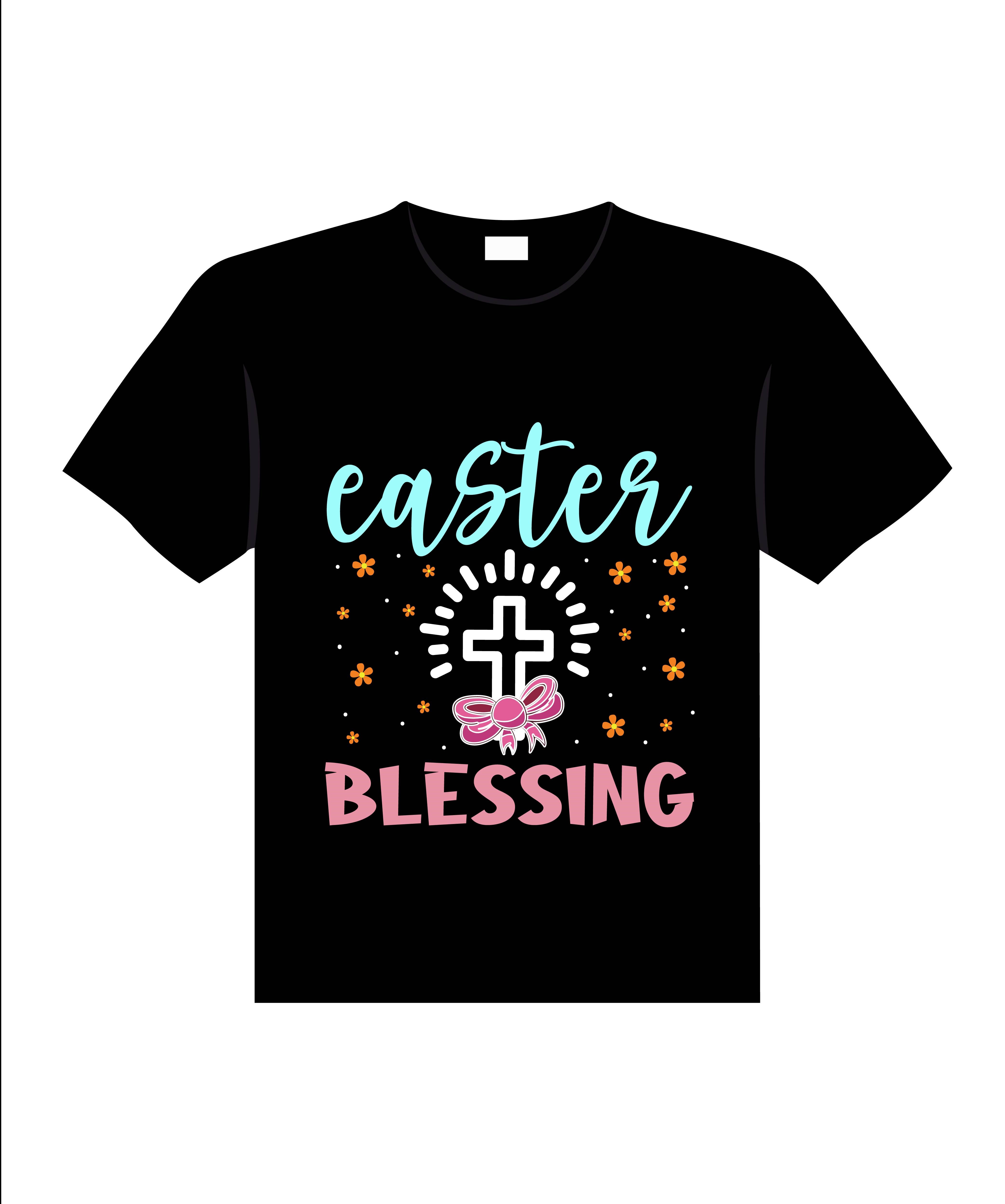 easter blessing typography printed t shirts