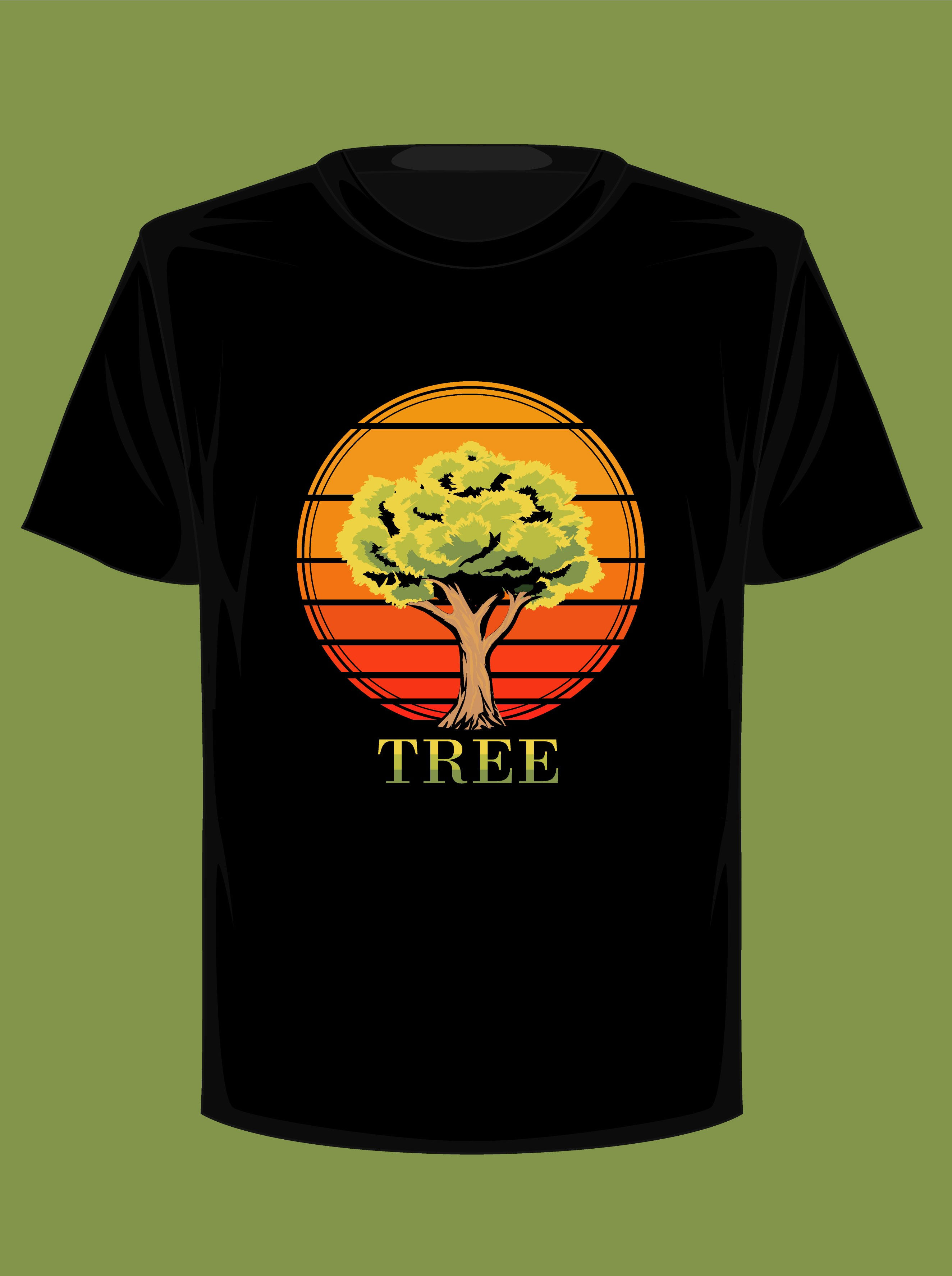 tree colorful graphic t shirt
