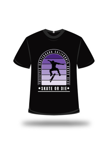 Free style skateboard california skate club typography t shirt