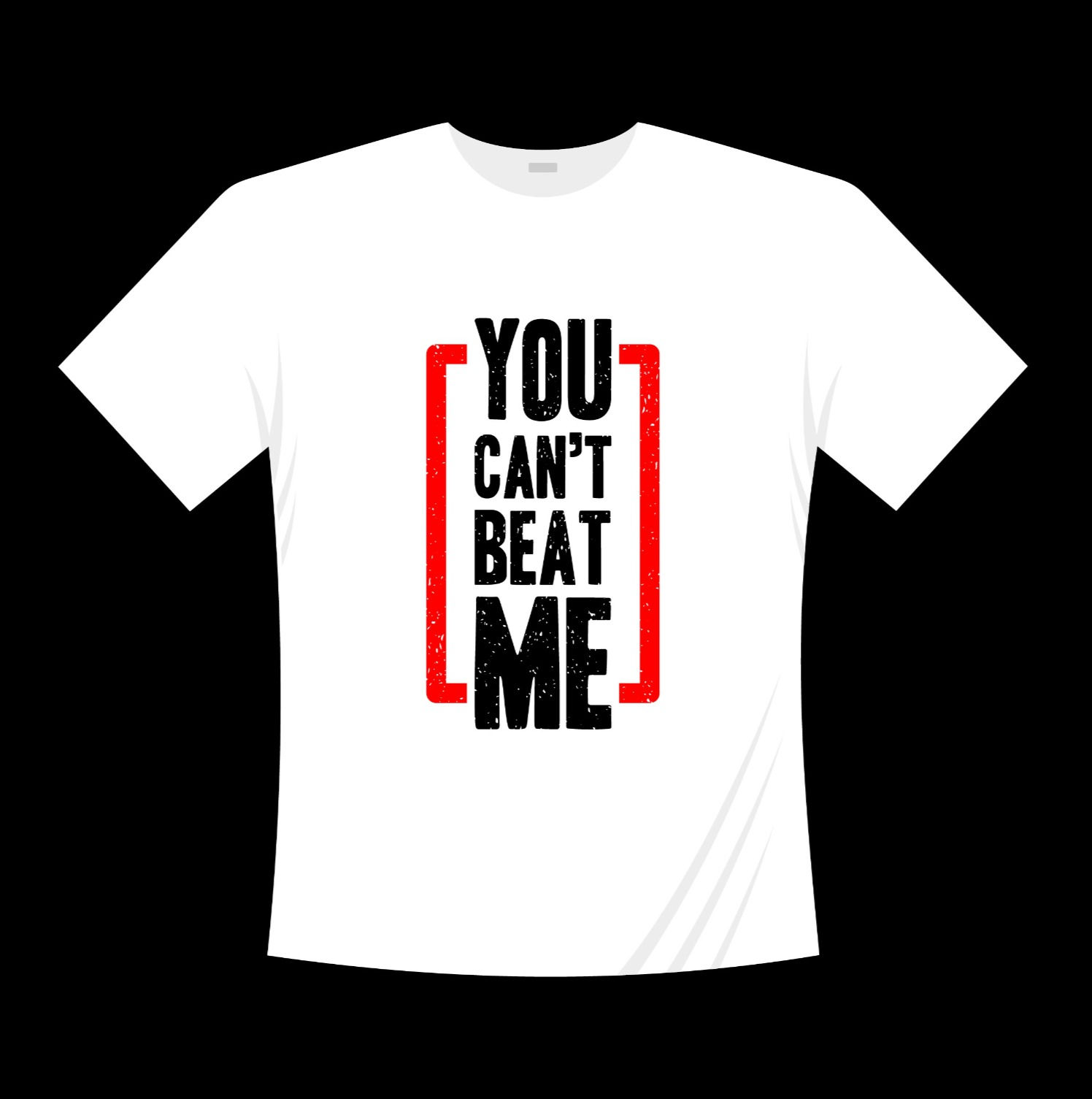 you cant beat me typography printed t shirts