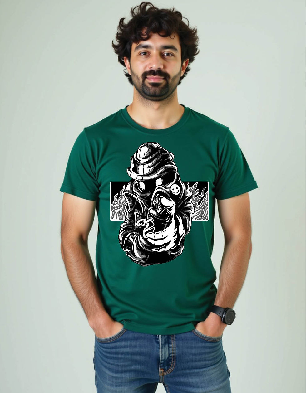 Thumbnail: Rebel Pulse Standard Fit Tee with Dynamic Beat Graphic Art