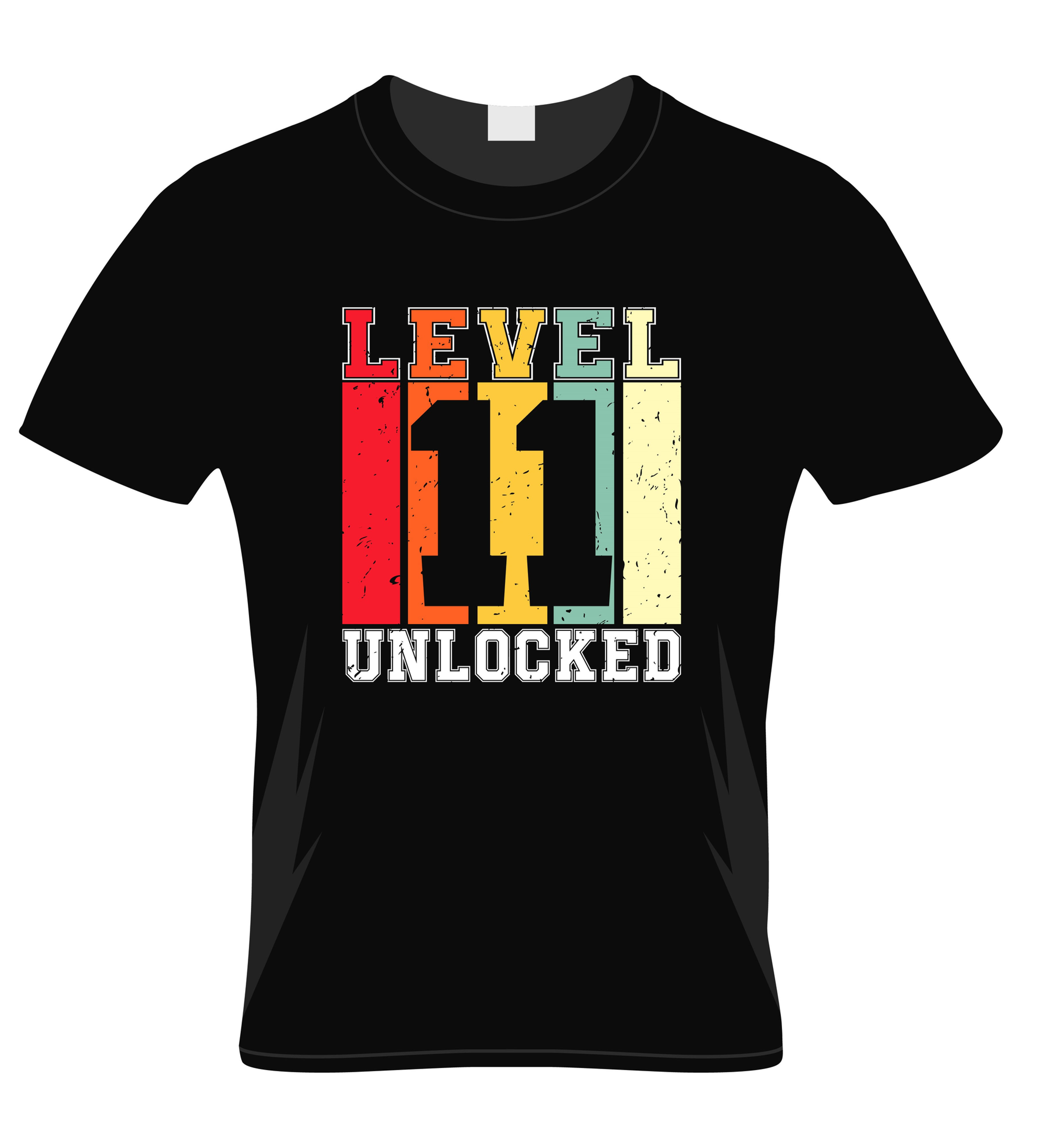 level 11 unlocked typography printed t shirts