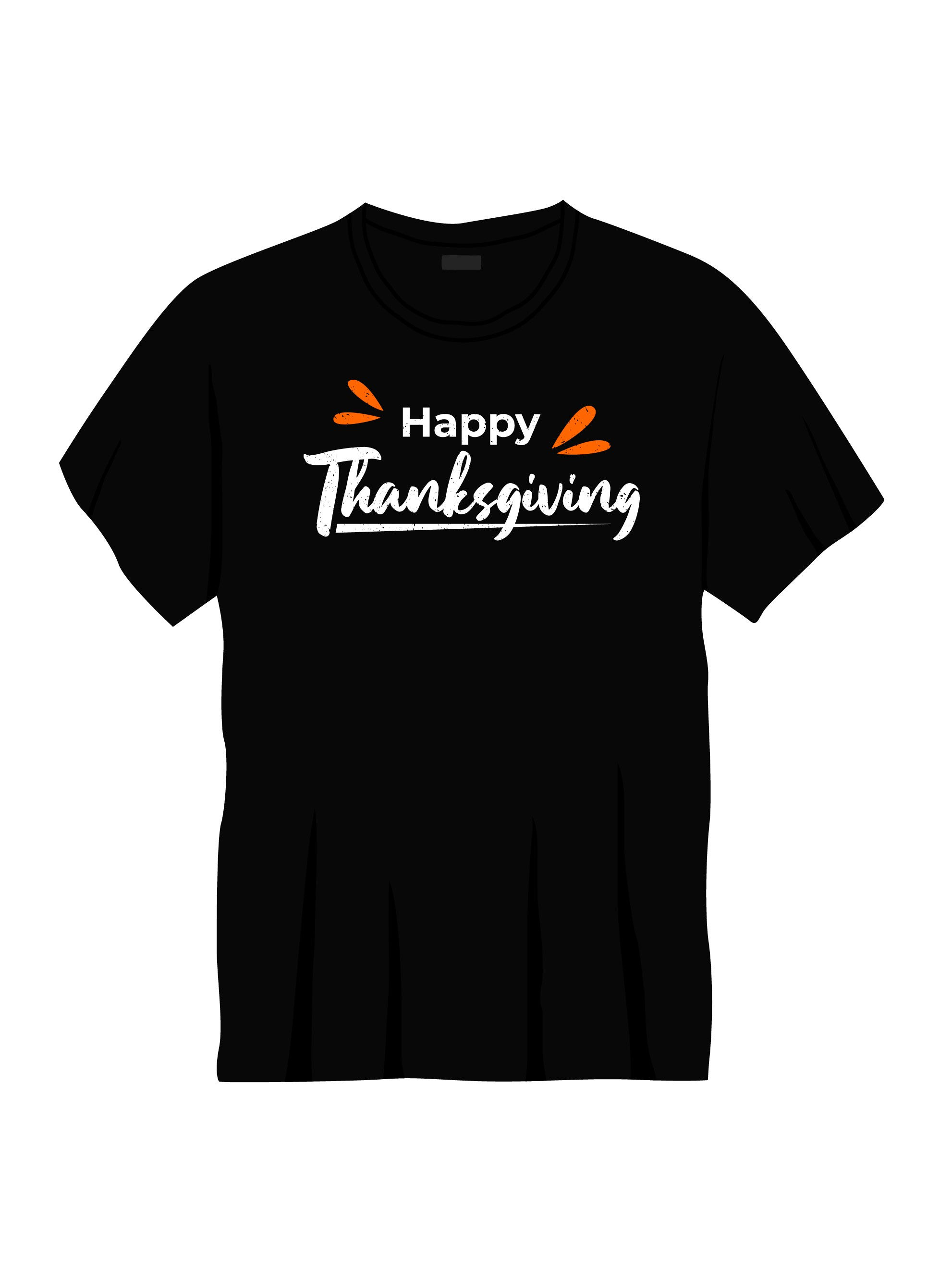 happy thanksgiving typography printed t shirts