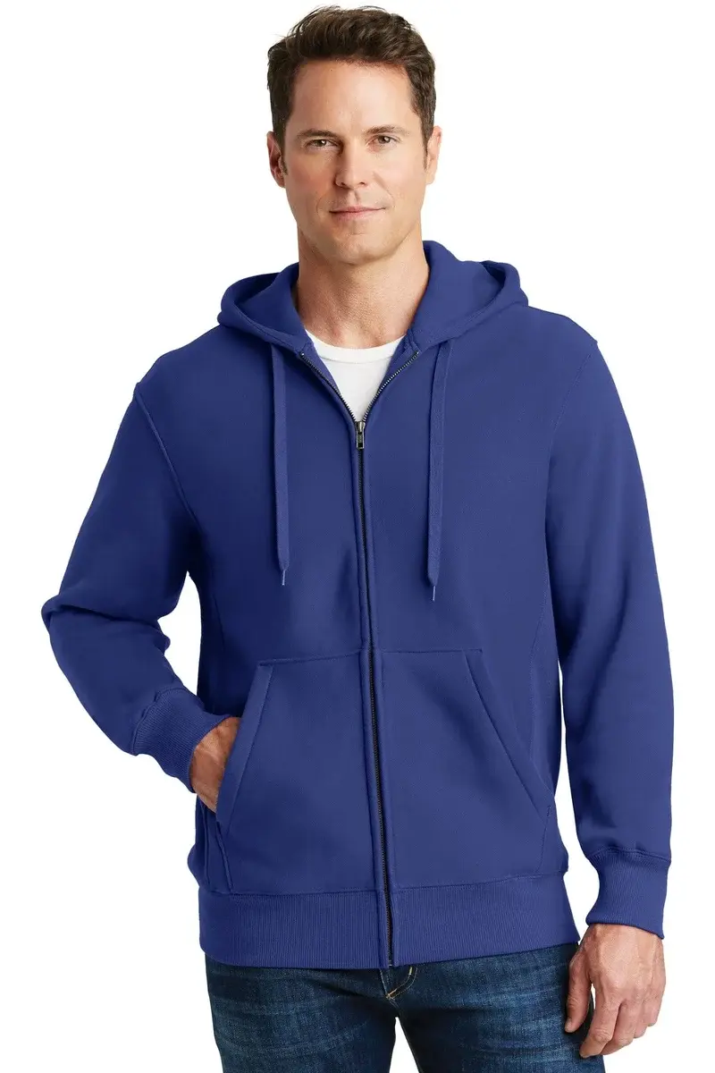 Thumbnail: 100% cotton plain Hoodie with front zipper pocket, Hoodie with front zip.