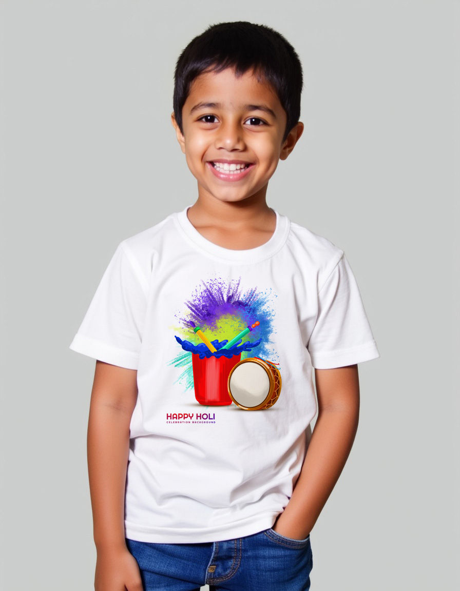 Trendy Kids Holi Tees Inspired by Delhi’s Biggest Color Bash