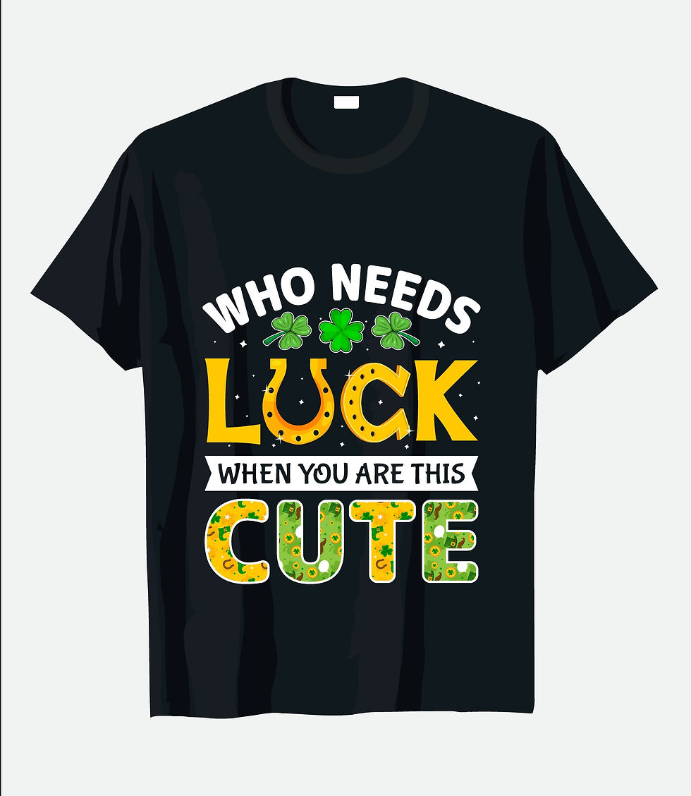 Thumbnail: who needs luck when you have much charm typography printed t shirt