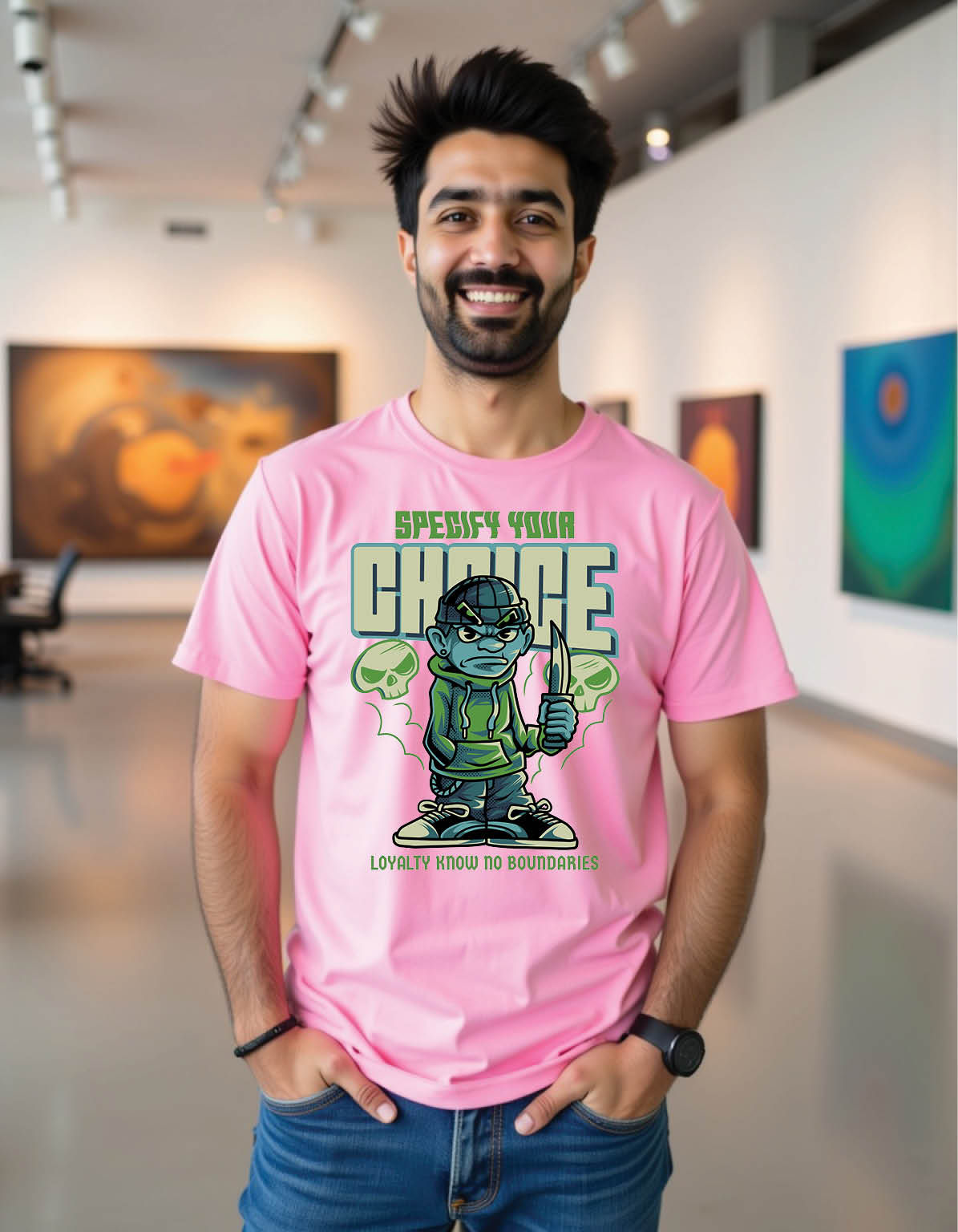 Vortex Spiral Graphic Tee in Regular Fit for Mind-Bending Urban Art