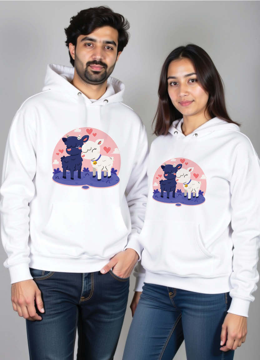 His Babe & Her Boo Printed Matching Couple Hoodies – Bold & Cute Romantic Vibe