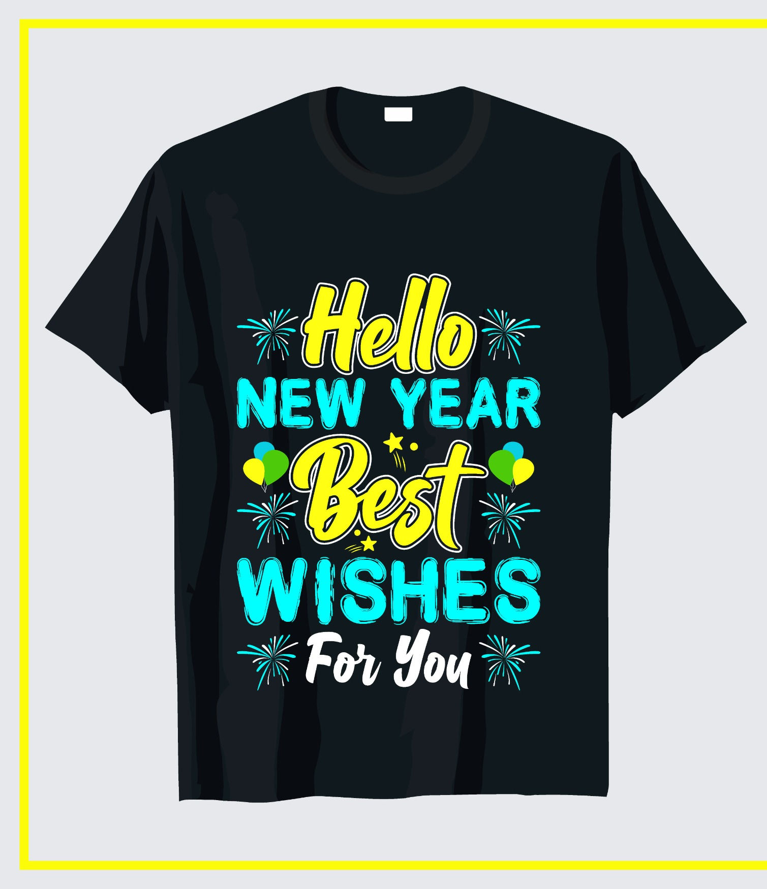 hello new year best wishesh for you typography printed t shirts