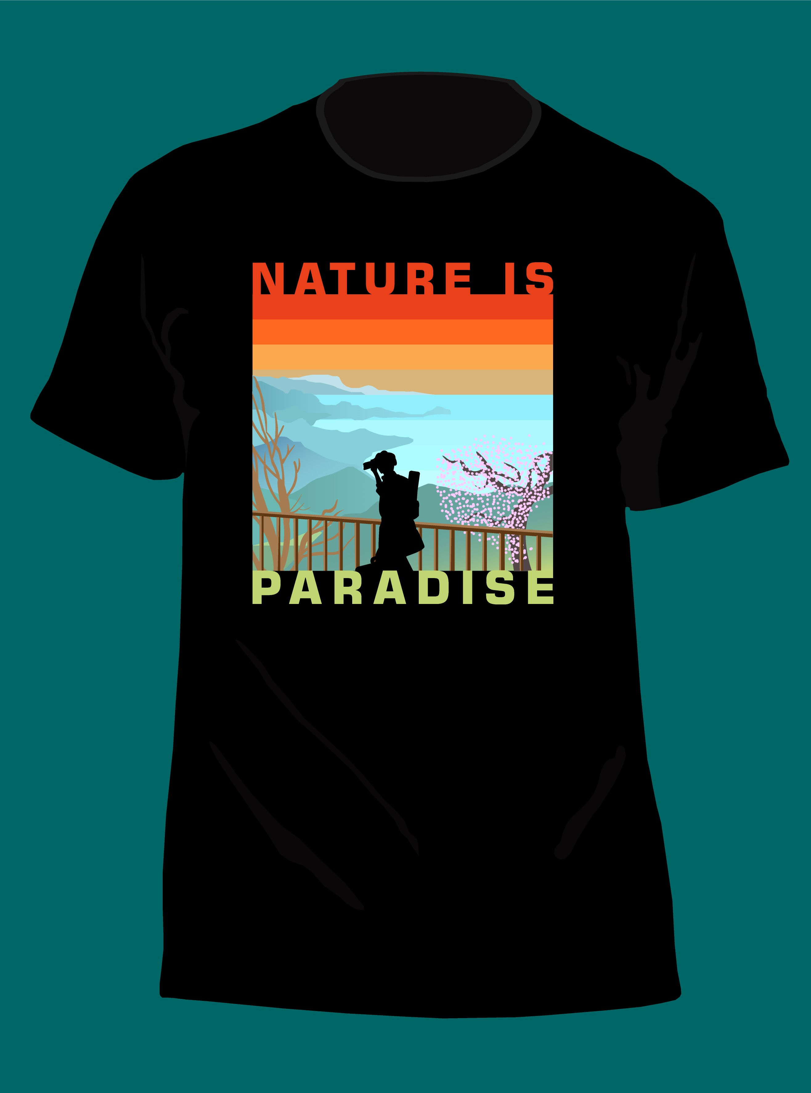 nature is paradise graphic t shirt nature t shirt