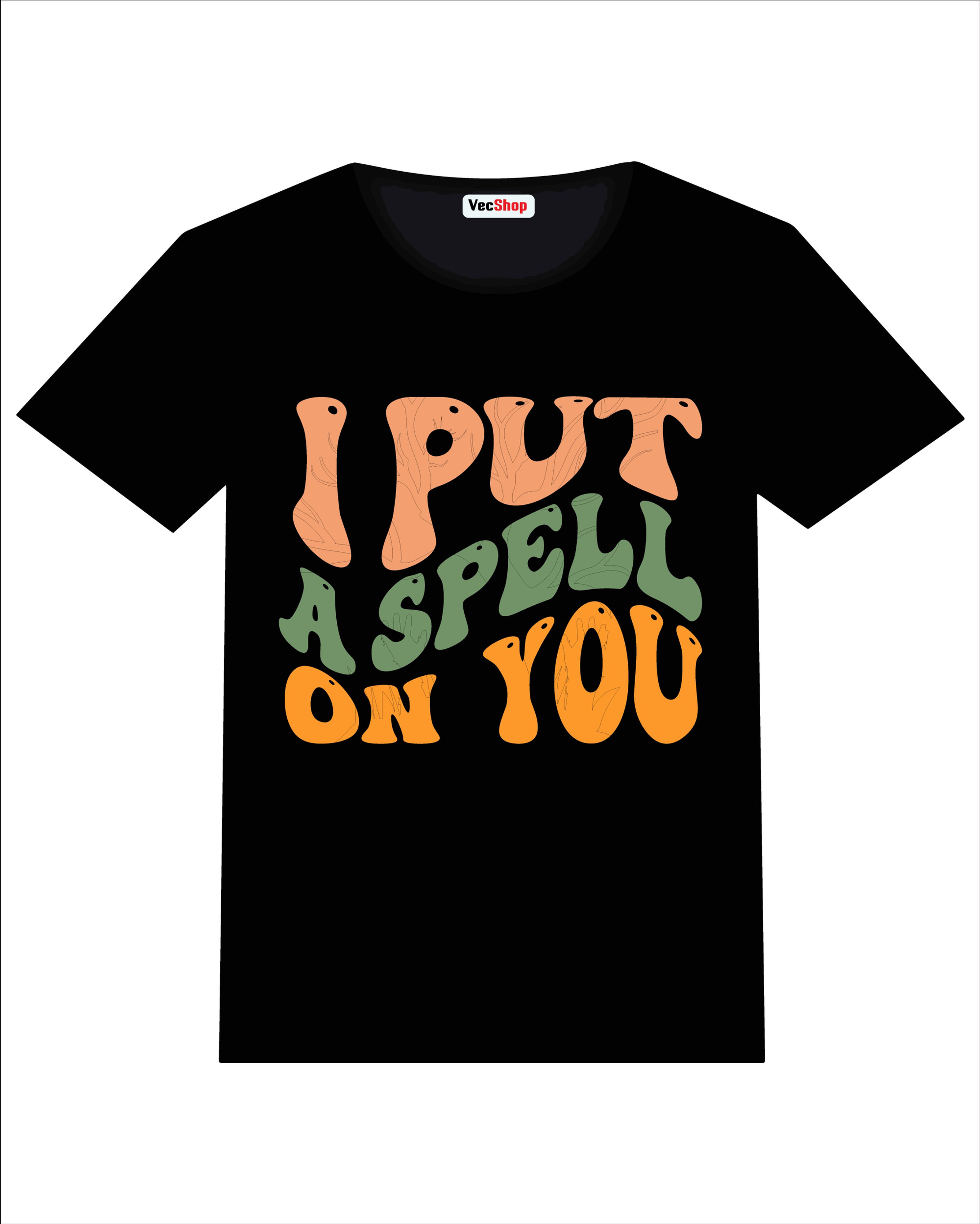 i put a spell on you typography t shirt