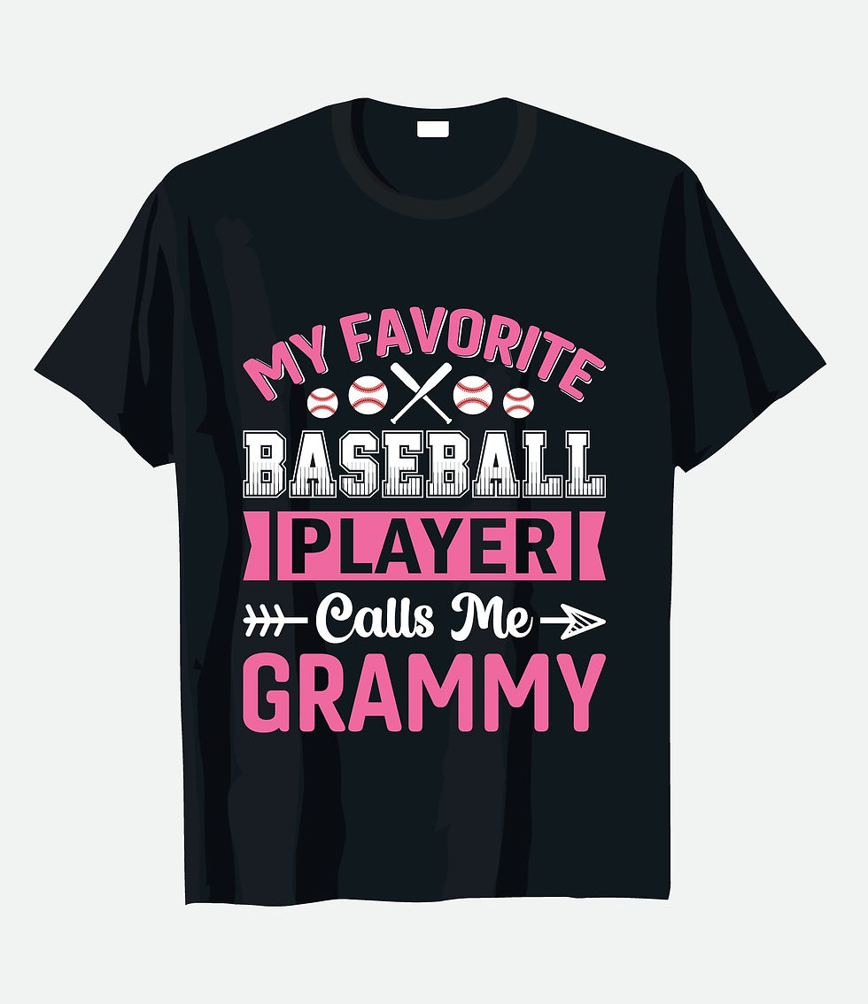 My favorite baseball player calls me grammy typography t shirt