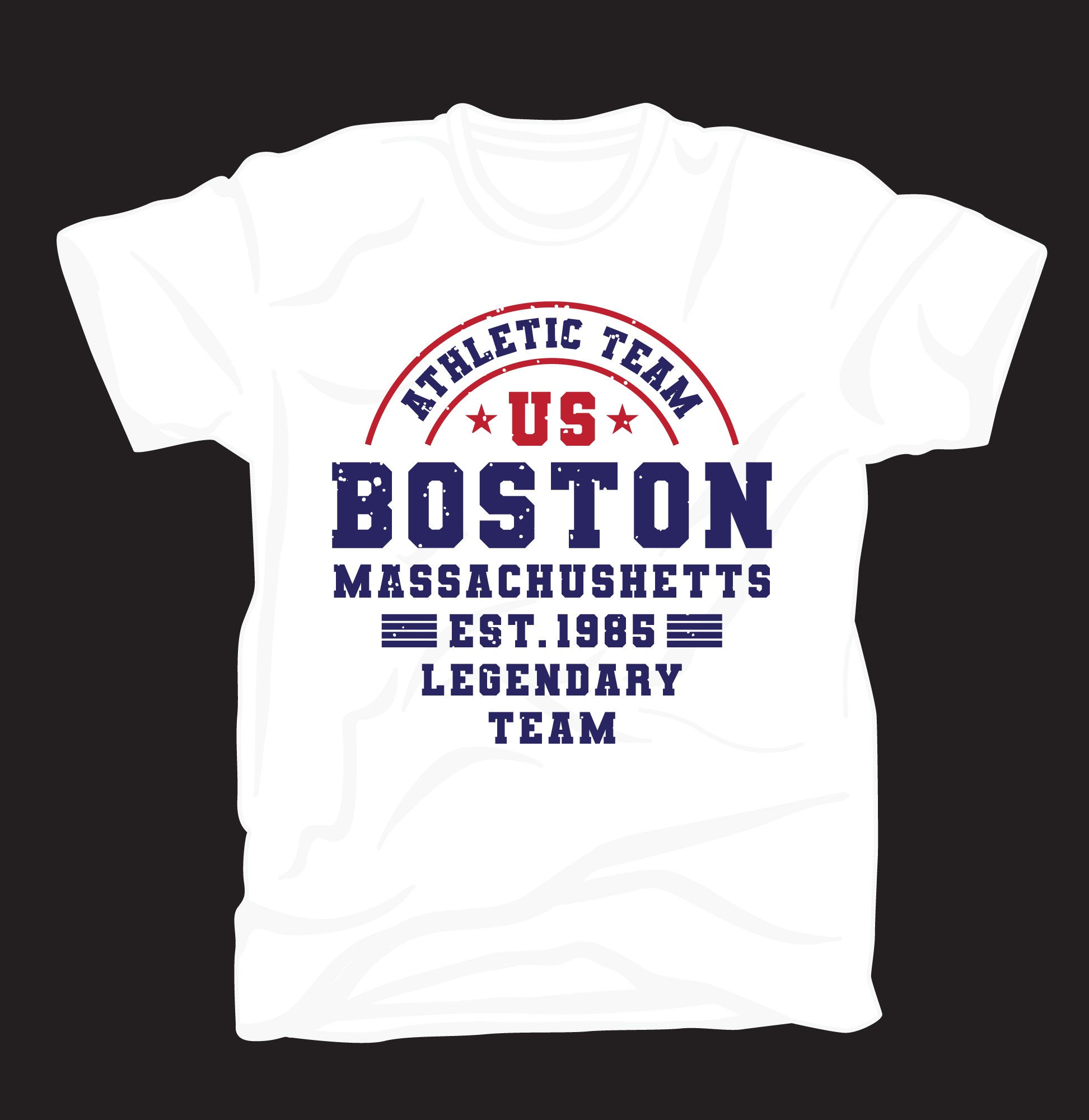 athletic team us boston legendary team typography printed t shirts
