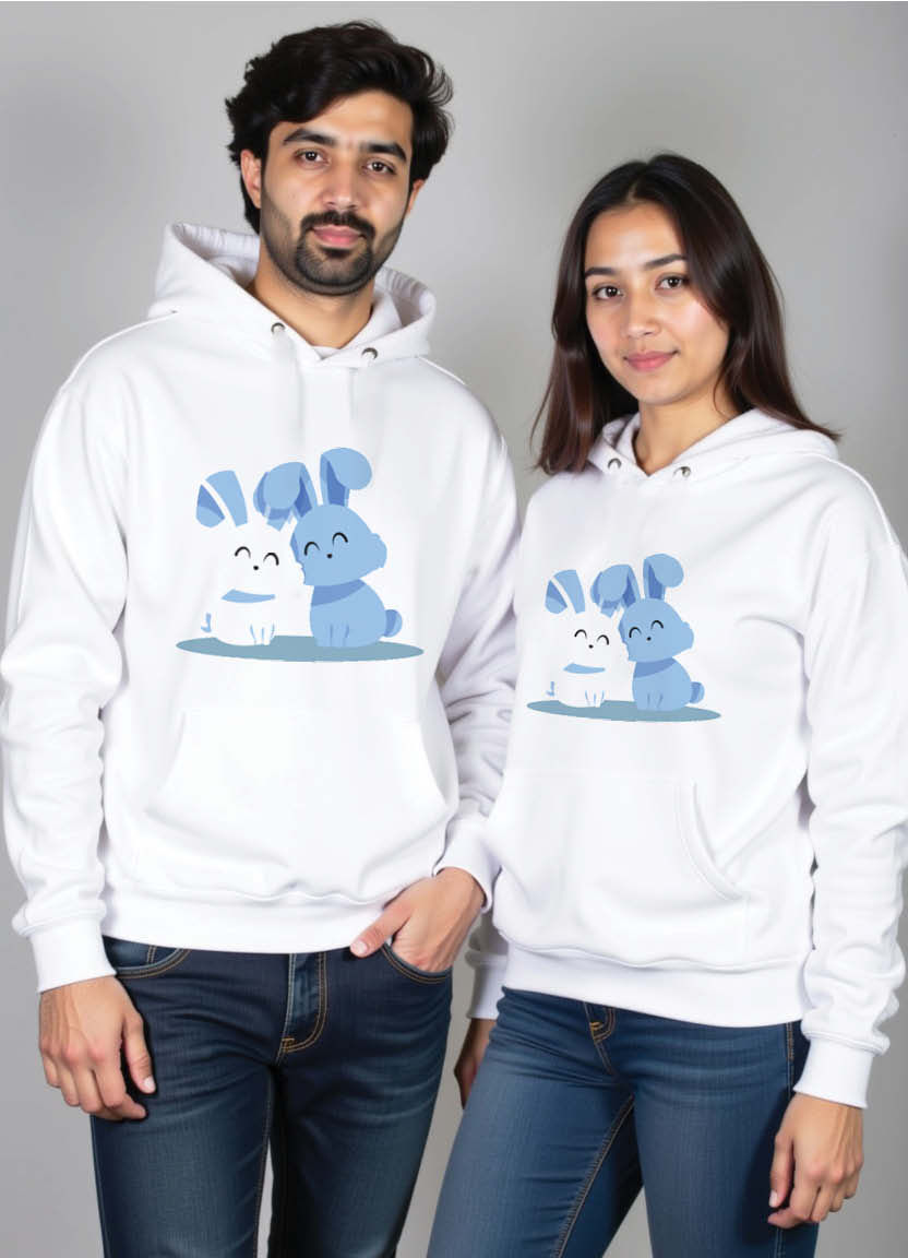 Thumbnail: Vadodara Valentines – Cute and Romantic Matching Couple Hoodie Set for Desi Jodis