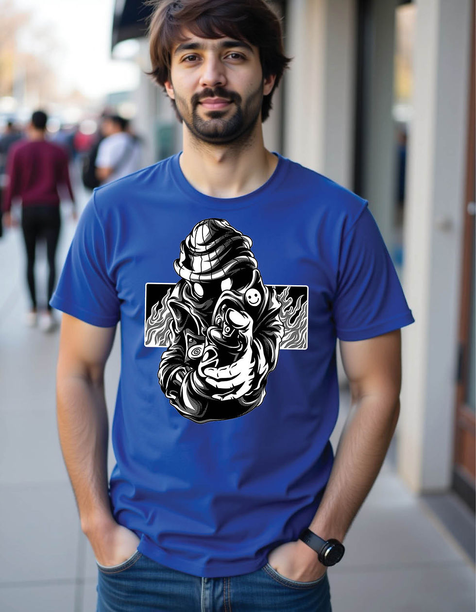 Rebel Pulse Standard Fit Tee with Dynamic Beat Graphic Art