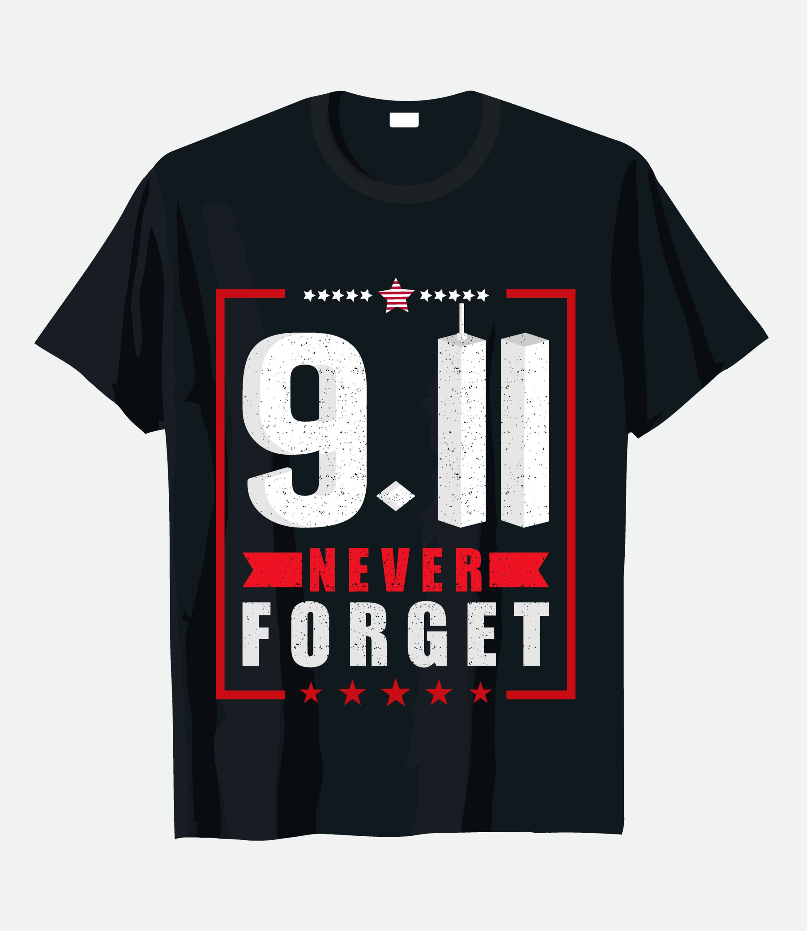 9.11 never forget typography printed t shirts