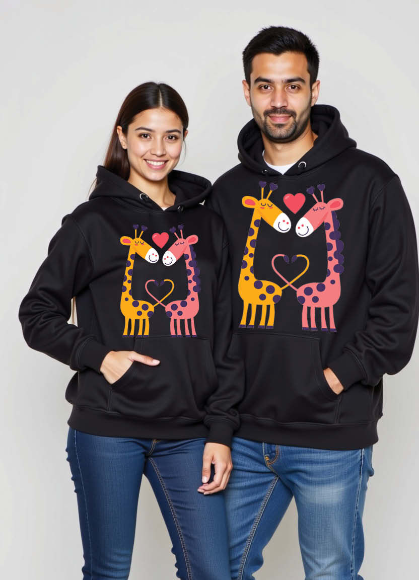 Romantic Matching Hoodie Set Printed with “Love is All We Need” Simple Quote