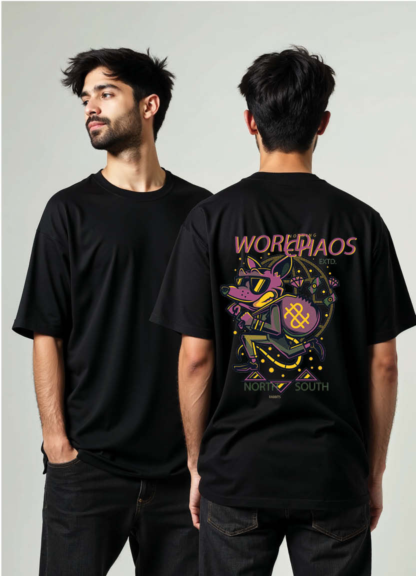 Bold Street Tagging Oversized T-Shirt with Graffiti Graphic Design