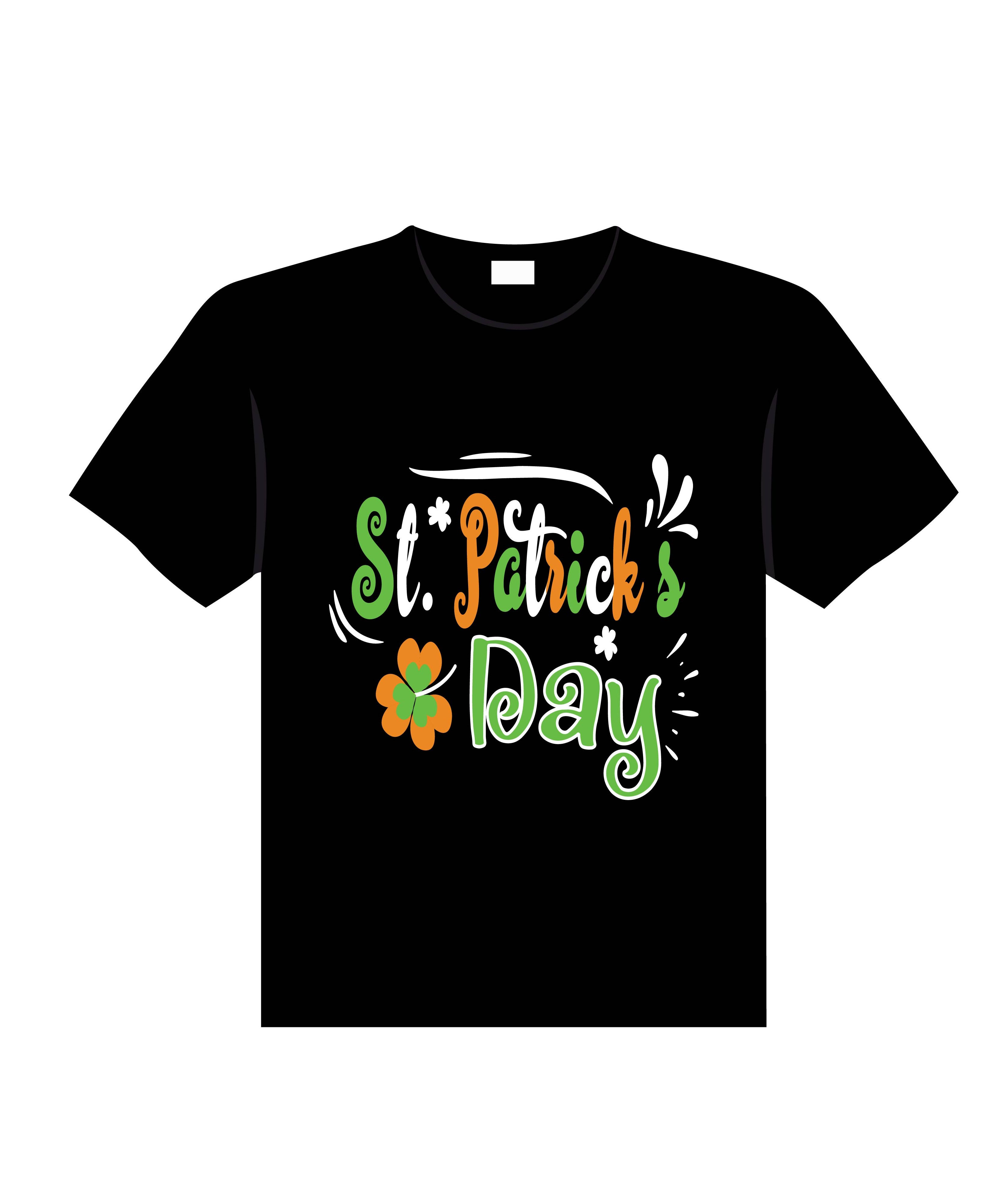 st patricks day typography printed t shirts