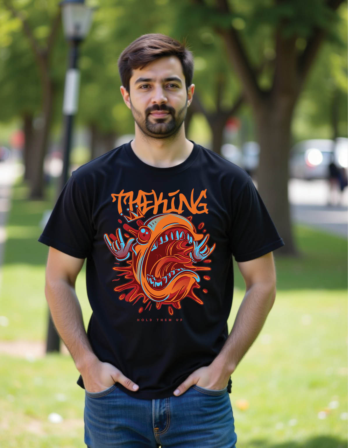 Haze Strike Classic Streetwear Tee with Smoky Bolt Graphic