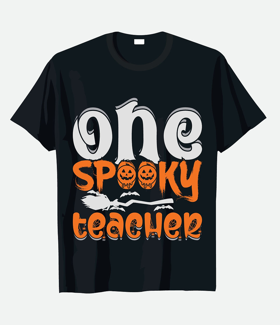 one spooky teacher teacher typography printed t shirts