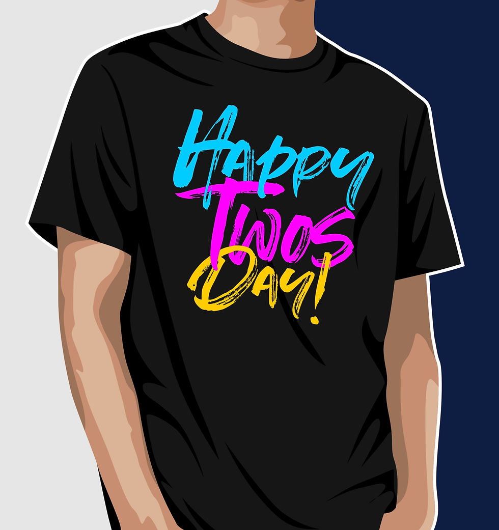 happy twos day oversized typography printed t shirts oversize printed t shirts