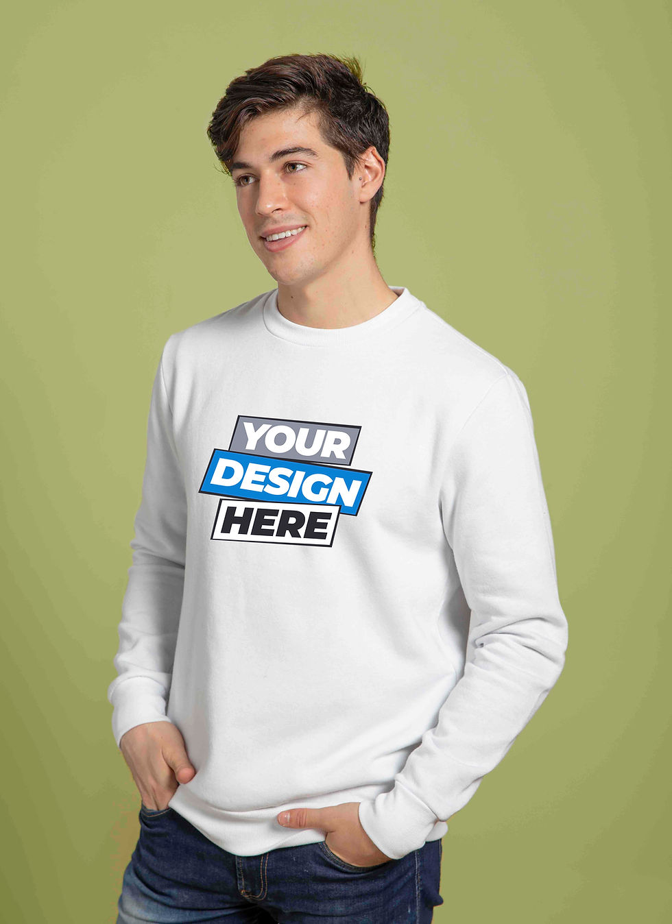 100% cotton round neck sweatshirt with your logo Print