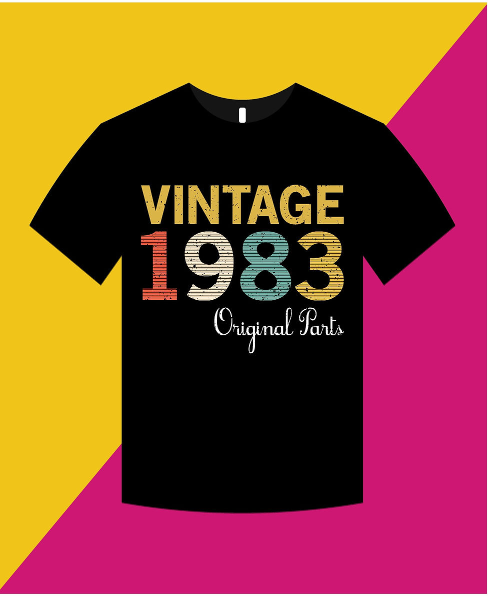 birthday vintage 1983 original parts graphics t shirt