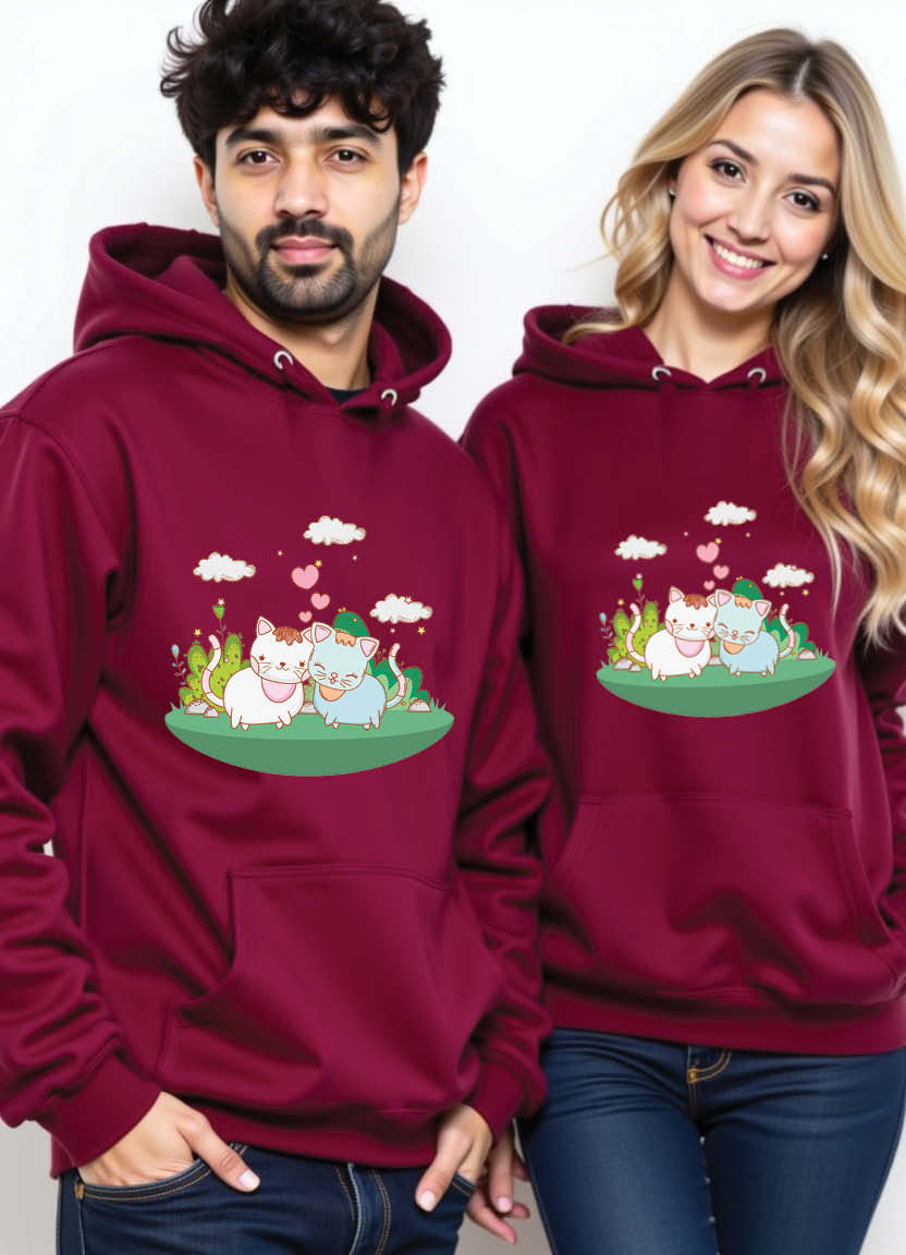 Thumbnail: Matching Couple Hoodies with “Crazy in Love” Bold Printed Romantic Design