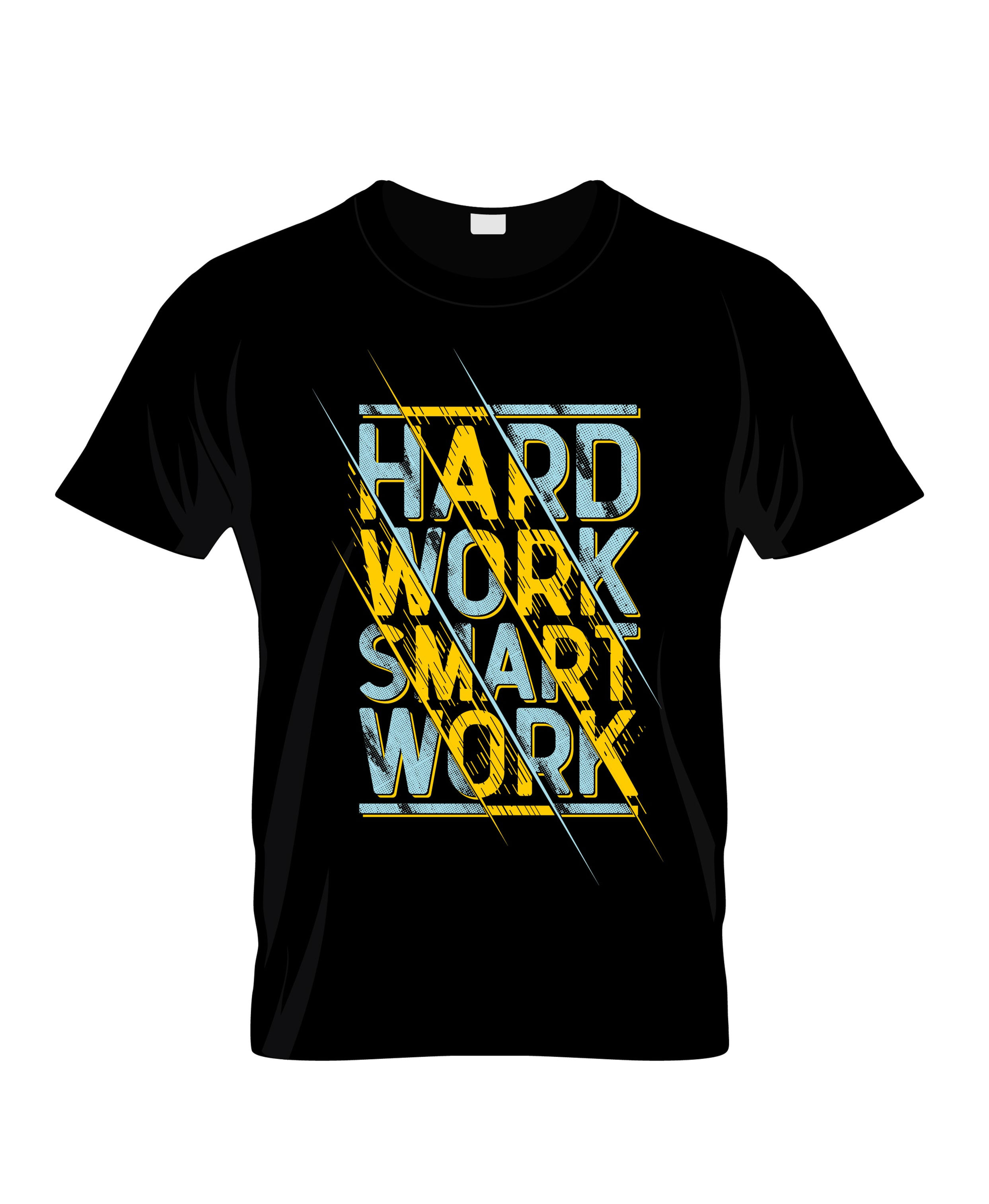 hard work smart work typography printed t shirts