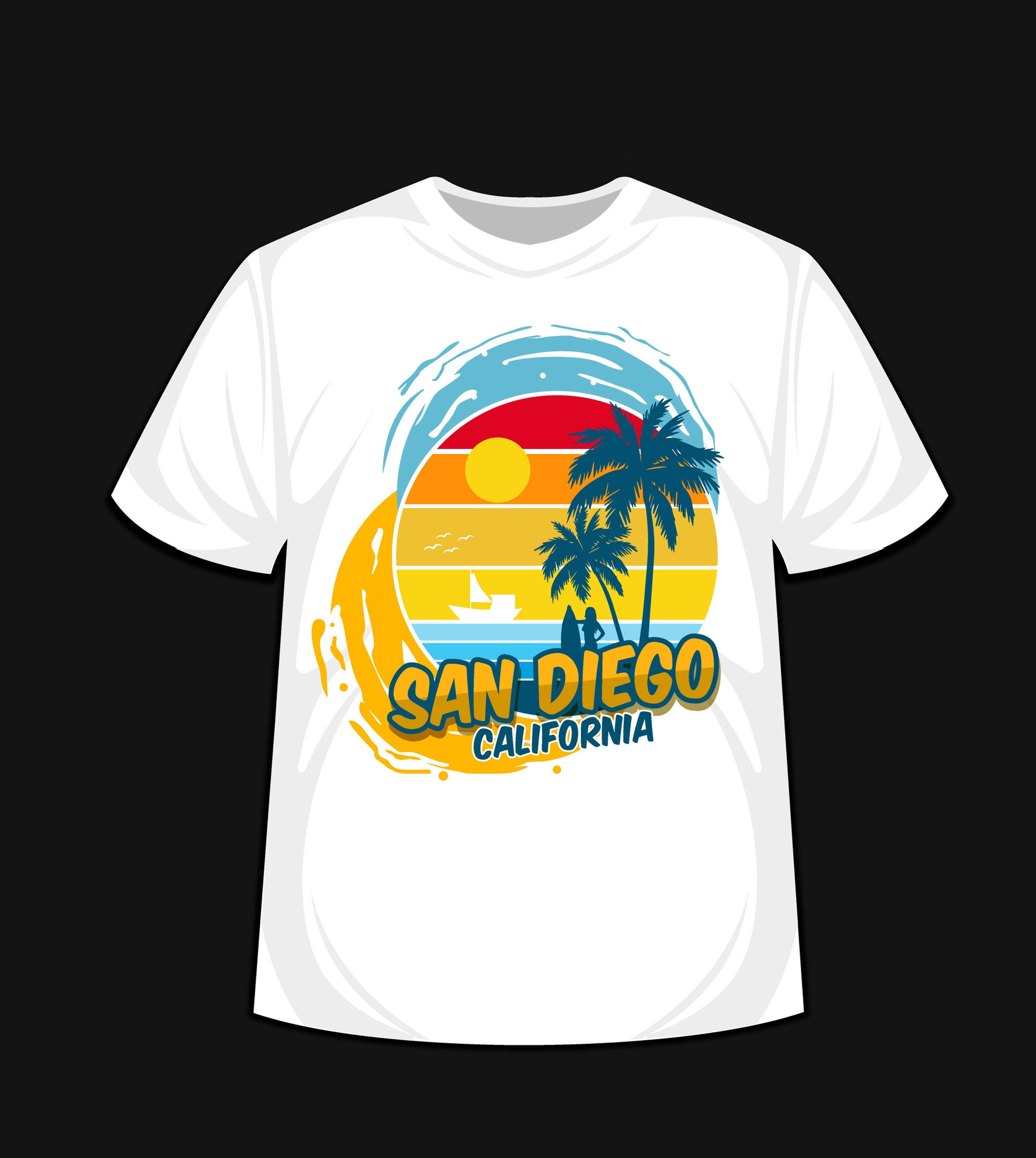 San diego california garphic t shirt