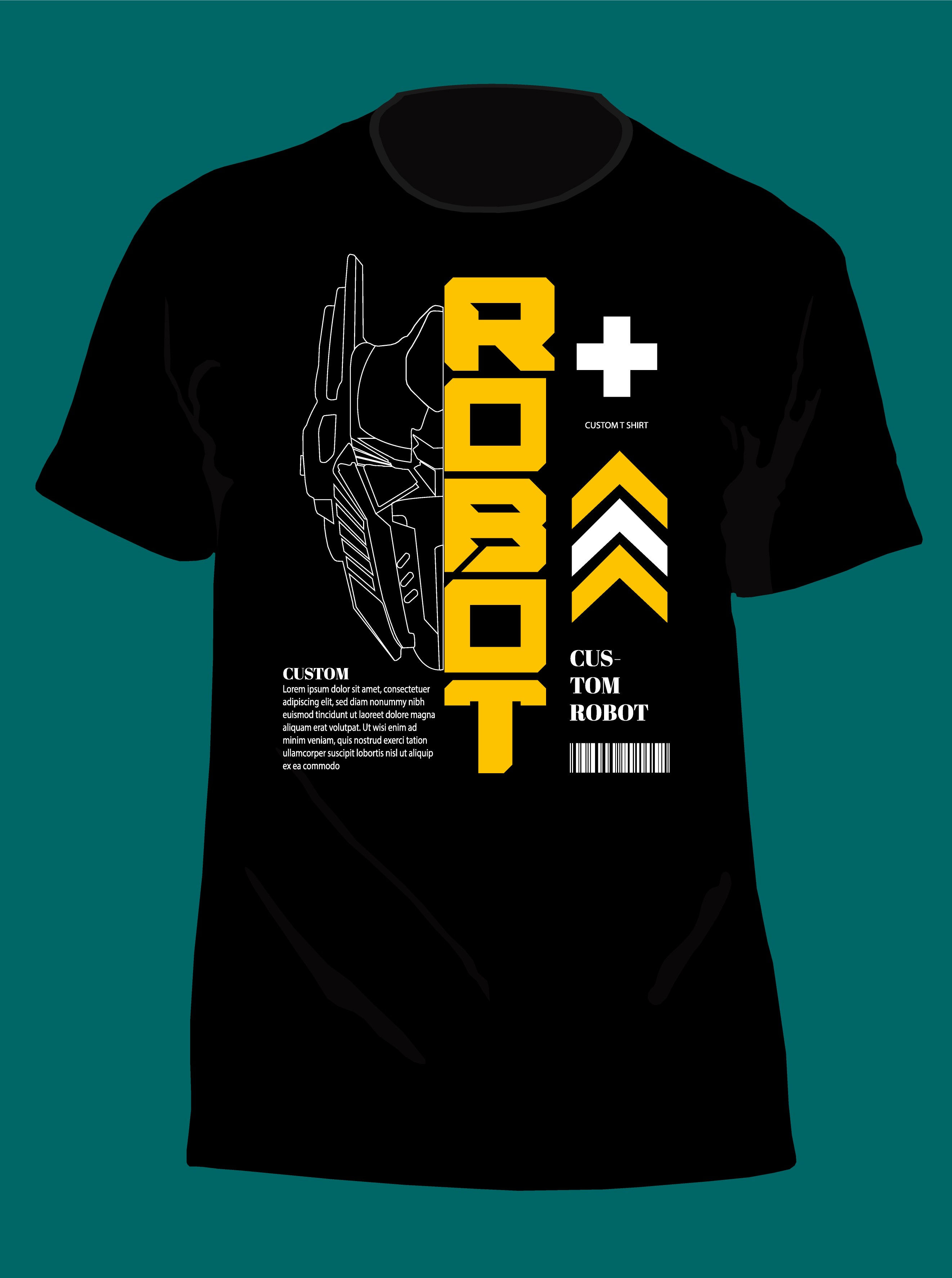 custom robot typography t shirt robot t shirt