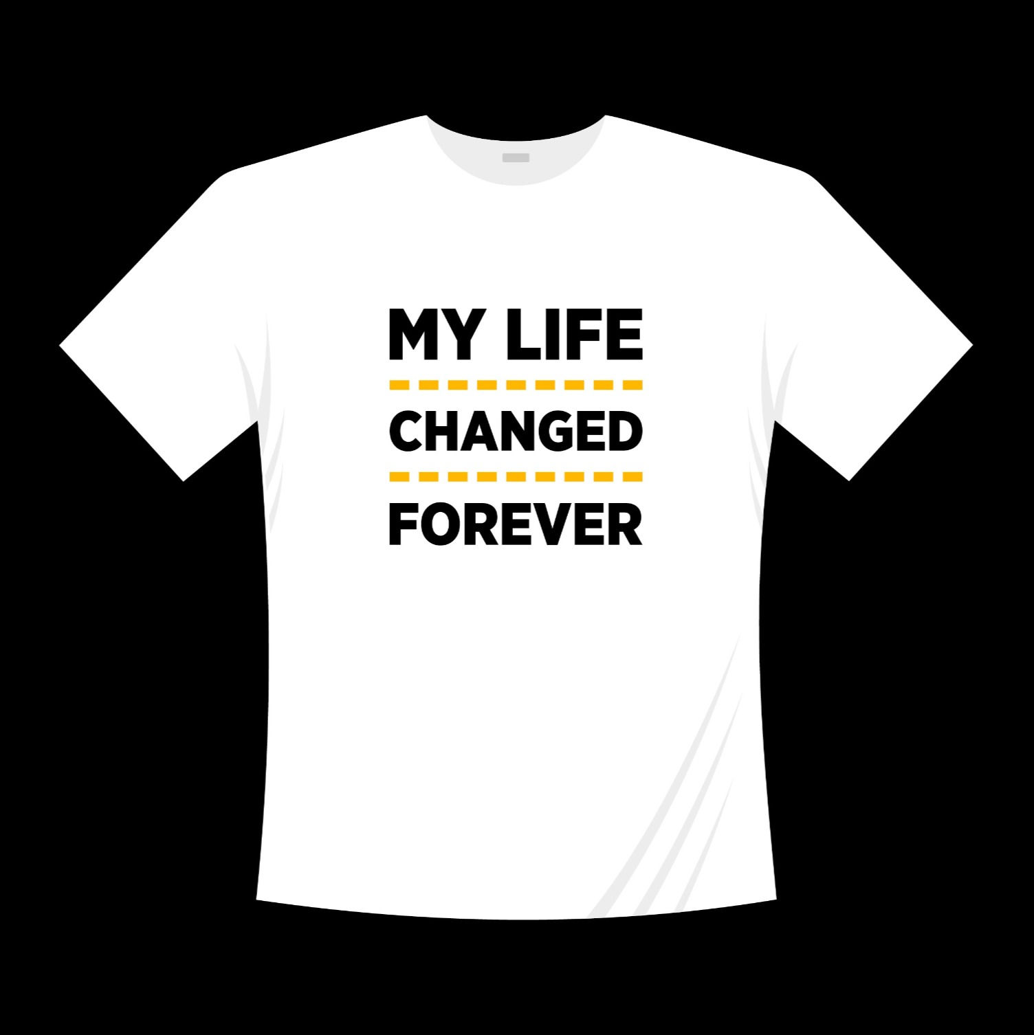 my life changed forever typography printed t shirts