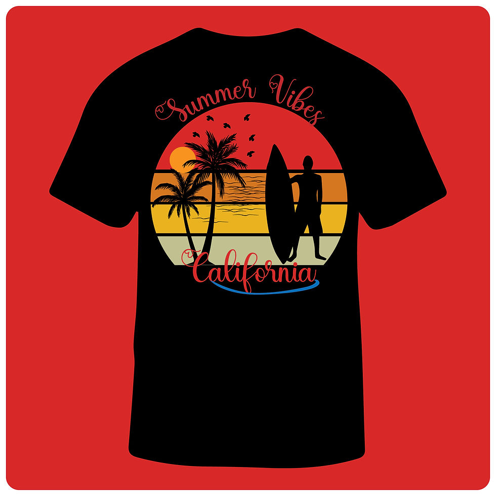 Summer vibes california typography printed t shirts