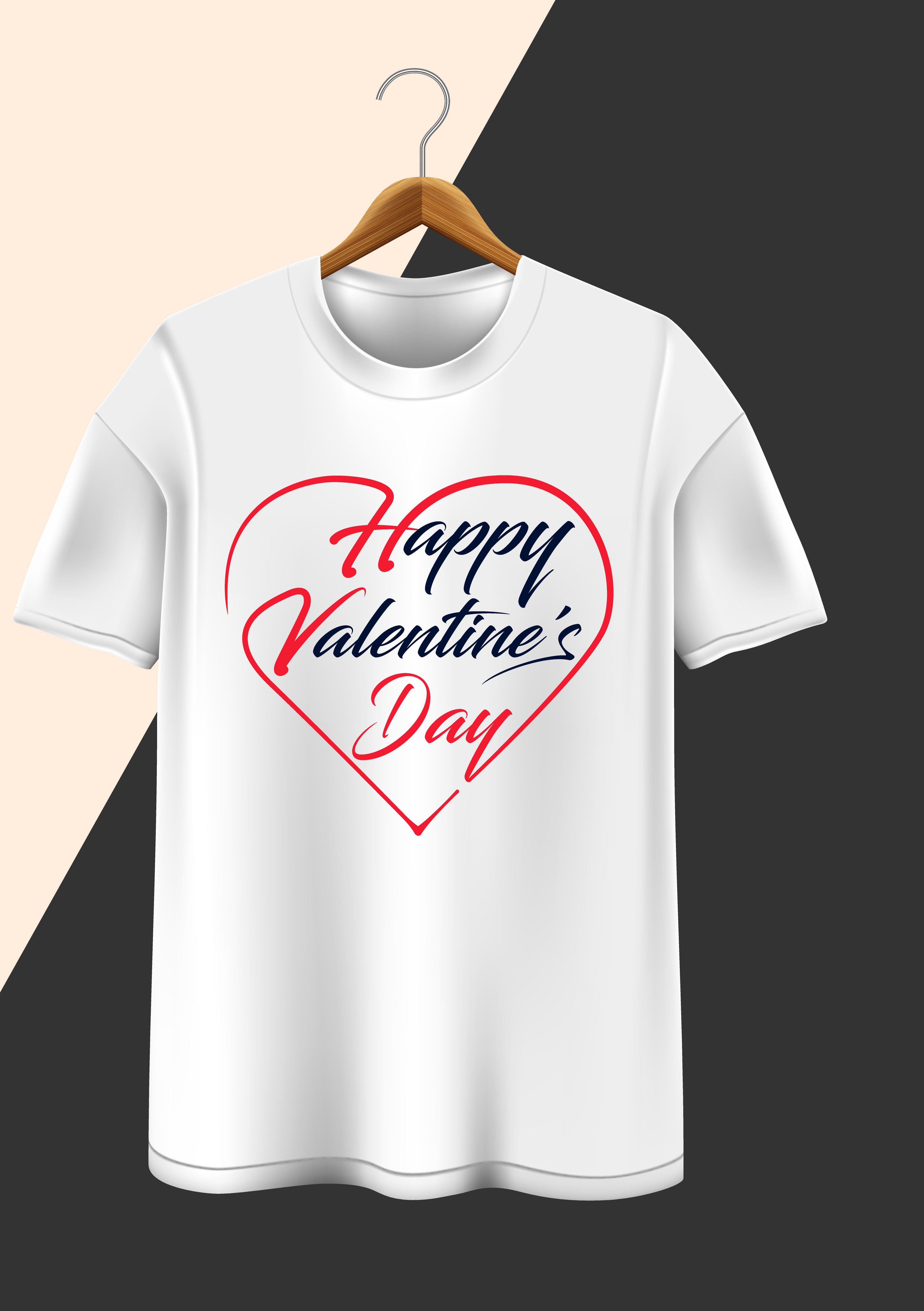 happy valentines day typography printed t shirts